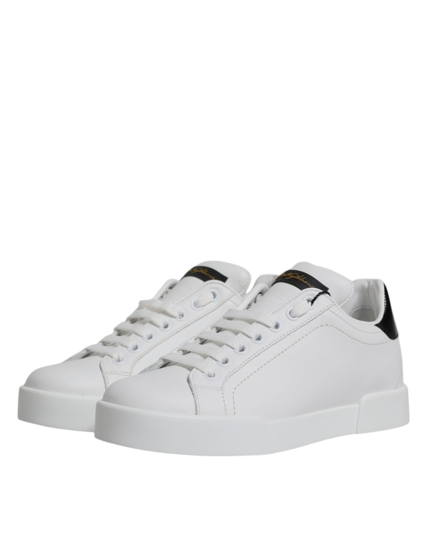 Dolce & Gabbana White Leather Classic Low Top Sneakers Shoes Curated Luxury Accessories by Orvyn