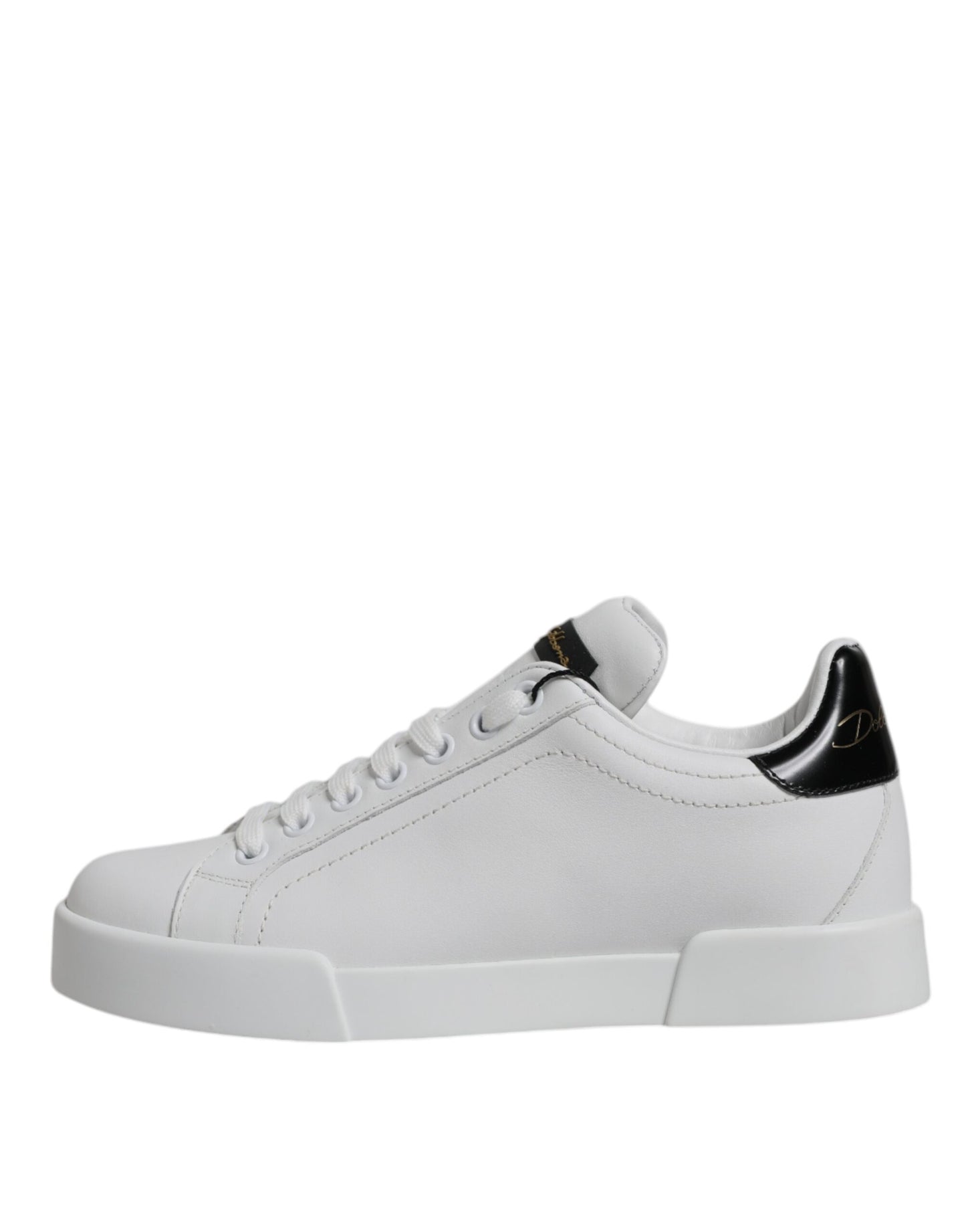 Dolce & Gabbana White Leather Classic Low Top Sneakers Shoes Curated Luxury Accessories by Orvyn