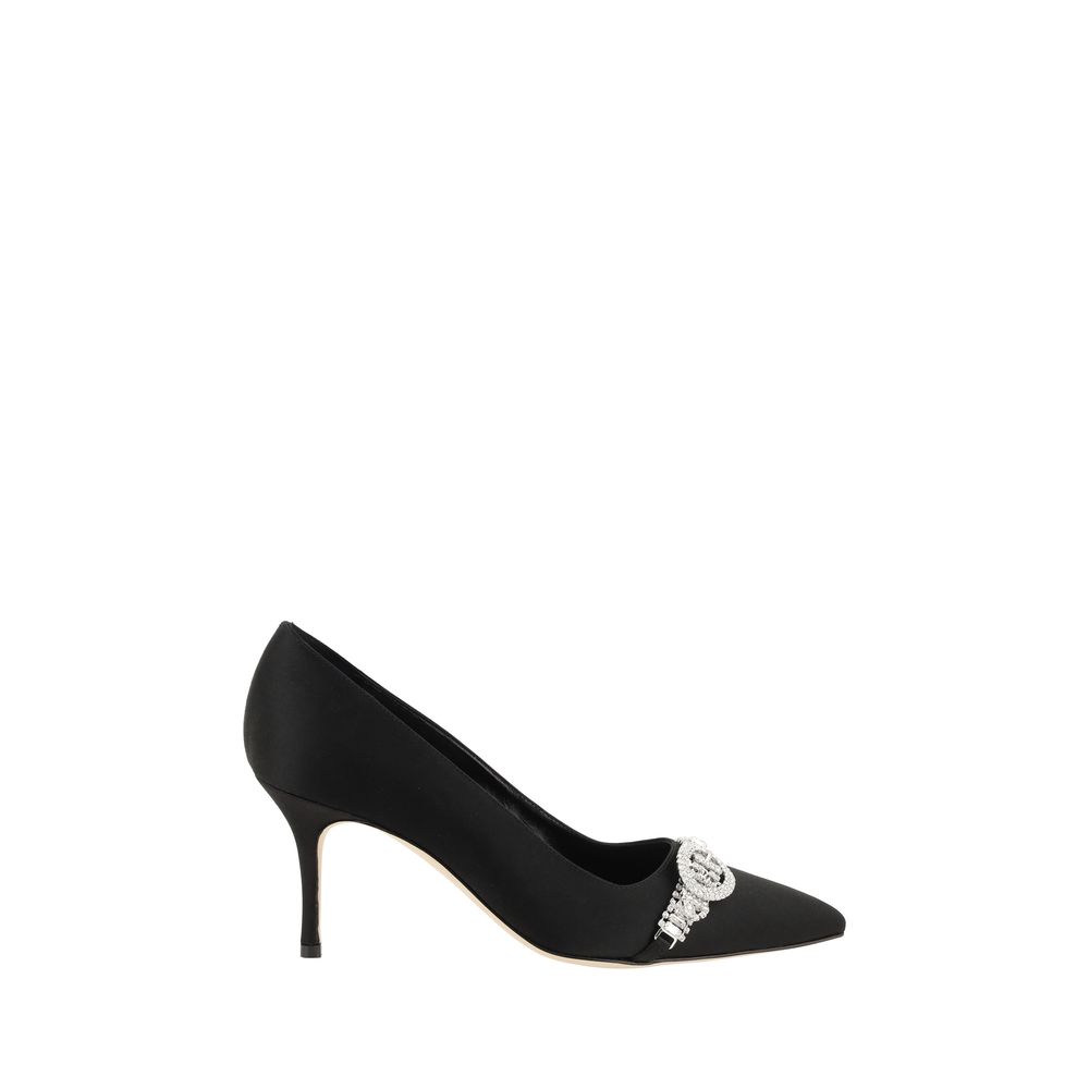 Manolo Blahnik Black Asapump Satin Pumps Curated Luxury Accessories by Orvyn