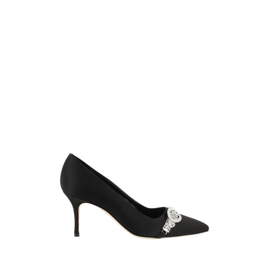 Manolo Blahnik Black Asapump Satin Pumps Curated Luxury Accessories by Orvyn