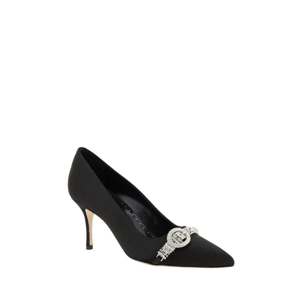 Manolo Blahnik Black Asapump Satin Pumps Curated Luxury Accessories by Orvyn