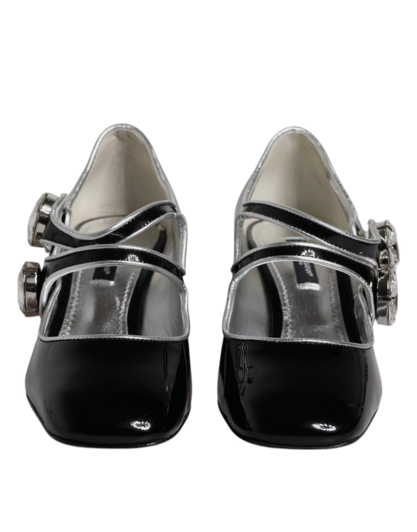 Dolce & Gabbana Black Patent Leather Crystal Mary Jane Pumps Shoes Curated Luxury Accessories by Orvyn