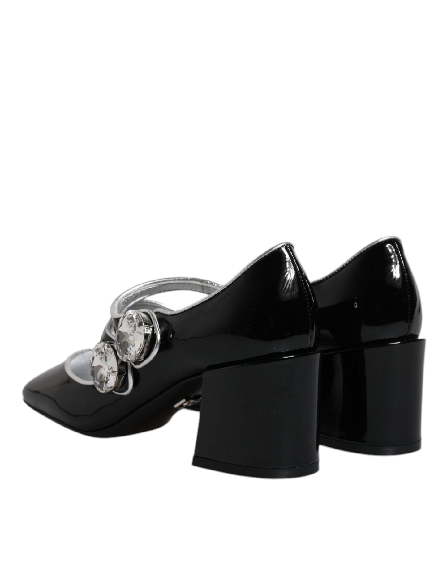 Dolce & Gabbana Black Patent Leather Crystal Mary Jane Pumps Shoes Curated Luxury Accessories by Orvyn