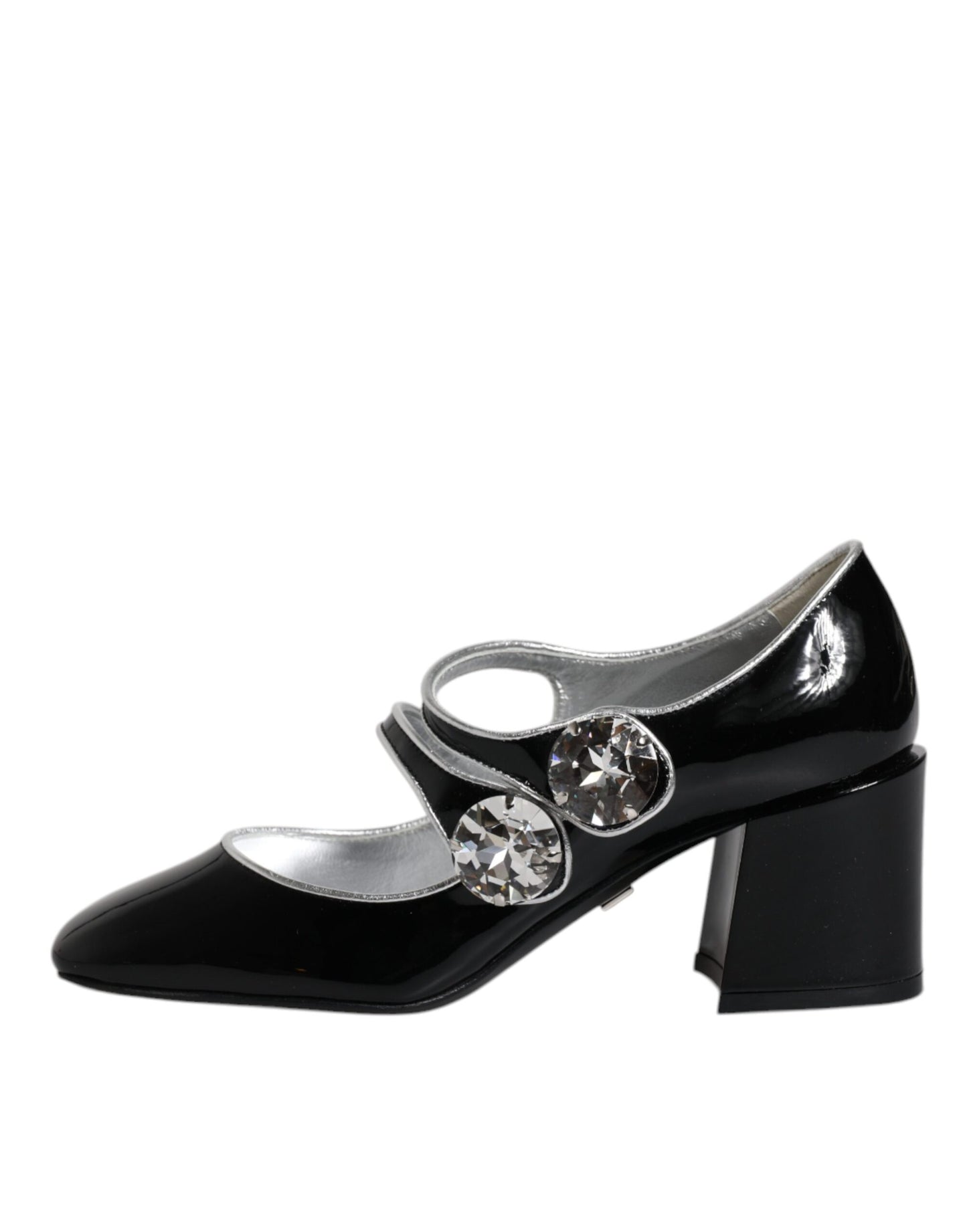 Dolce & Gabbana Black Patent Leather Crystal Mary Jane Pumps Shoes Curated Luxury Accessories by Orvyn