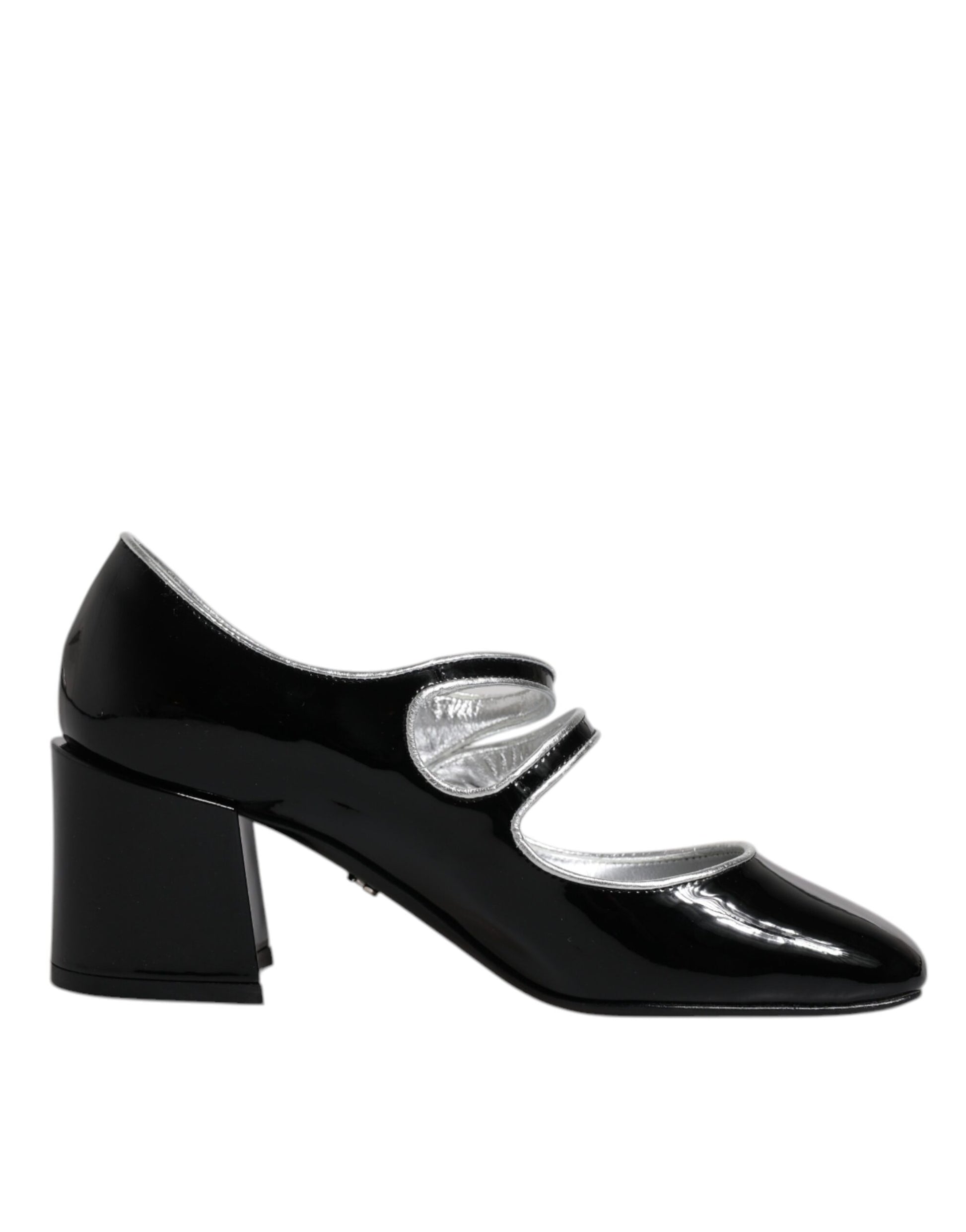 Dolce & Gabbana Black Patent Leather Crystal Mary Jane Pumps Shoes Curated Luxury Accessories by Orvyn