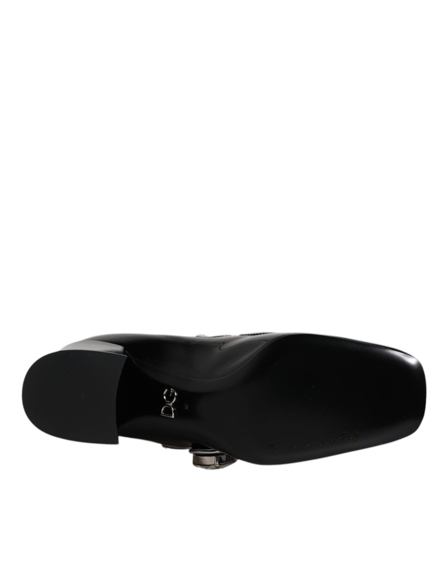 Dolce & Gabbana Black Patent Leather Crystal Mary Jane Pumps Shoes Curated Luxury Accessories by Orvyn