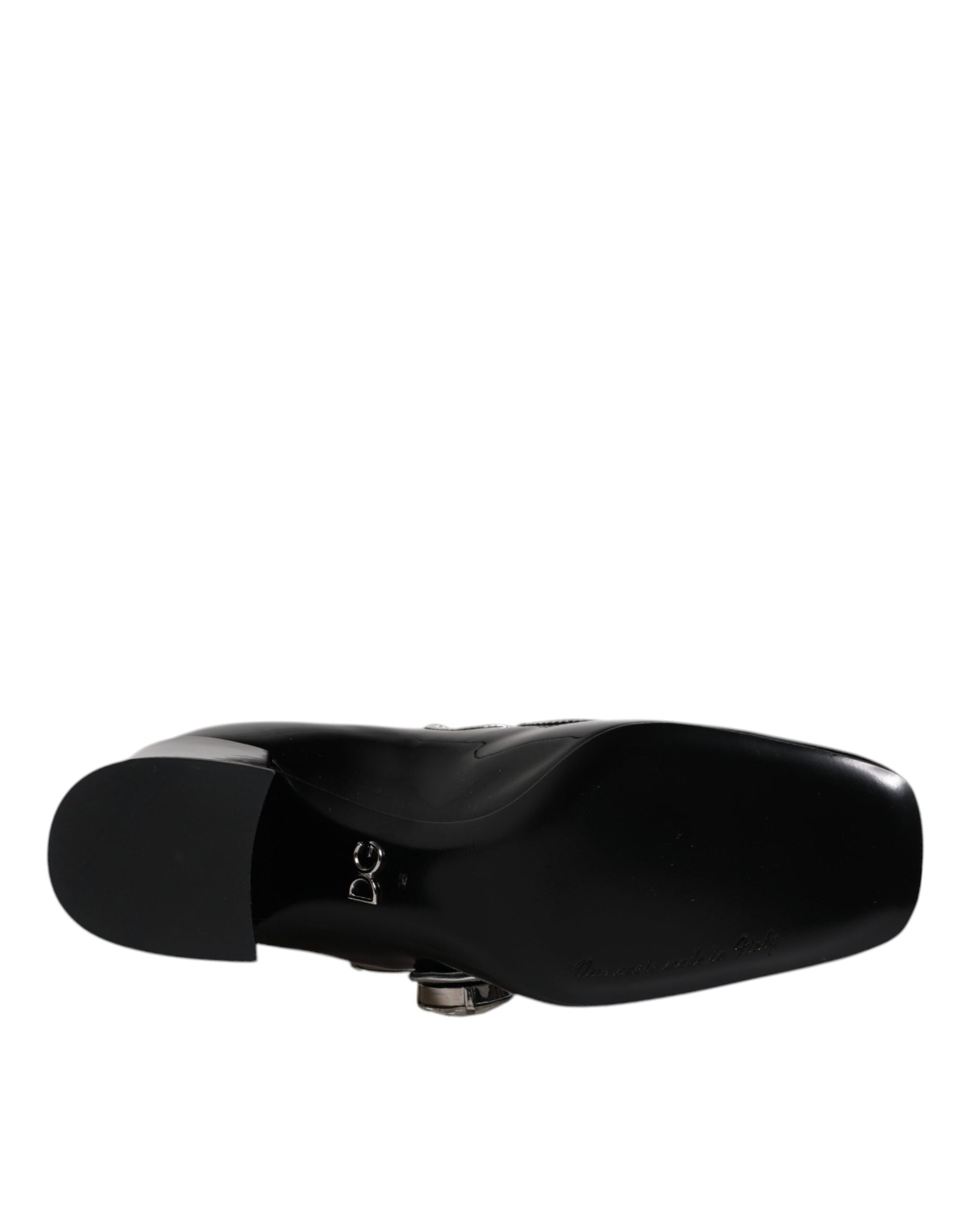 Dolce & Gabbana Black Patent Leather Crystal Mary Jane Pumps Shoes Curated Luxury Accessories by Orvyn
