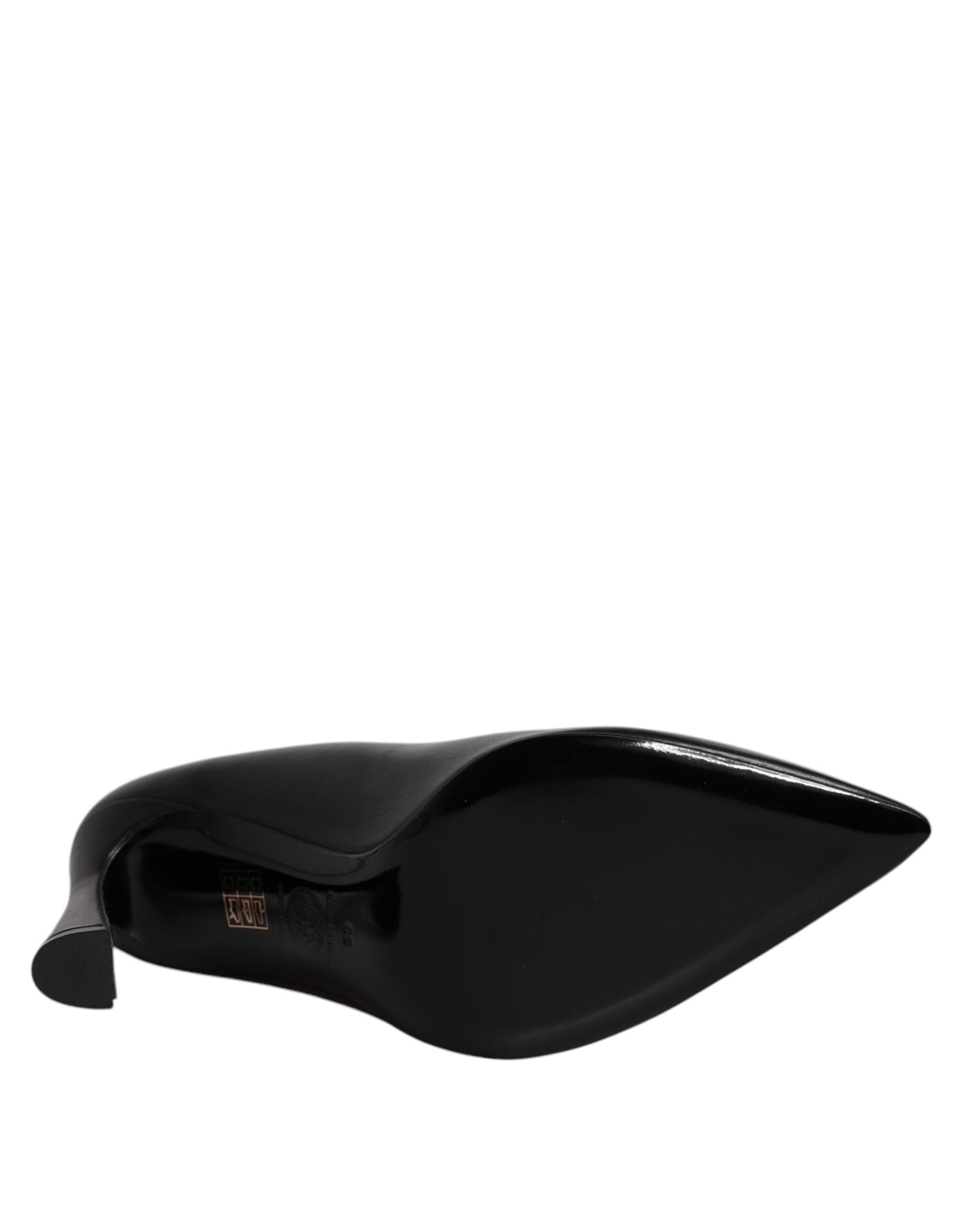 Versace Black Leather Logo Plaque High Heels Pumps Shoes Curated Luxury Accessories by Orvyn
