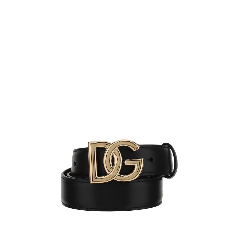 Dolce & Gabbana Black Calf Leather Bos Taurus Regular Belt Curated Luxury Accessories by Orvyn