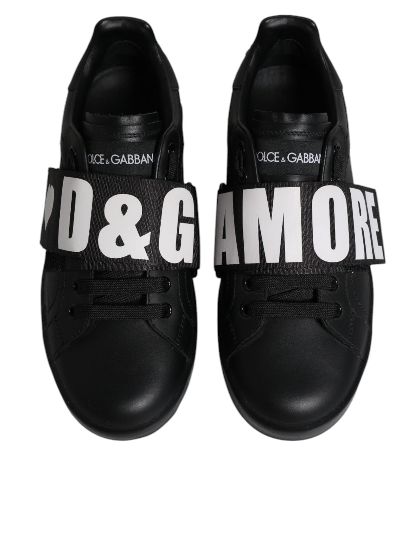 Dolce & Gabbana Black D&G AMORE Low Top Sneakers Shoes Curated Luxury Accessories by Orvyn