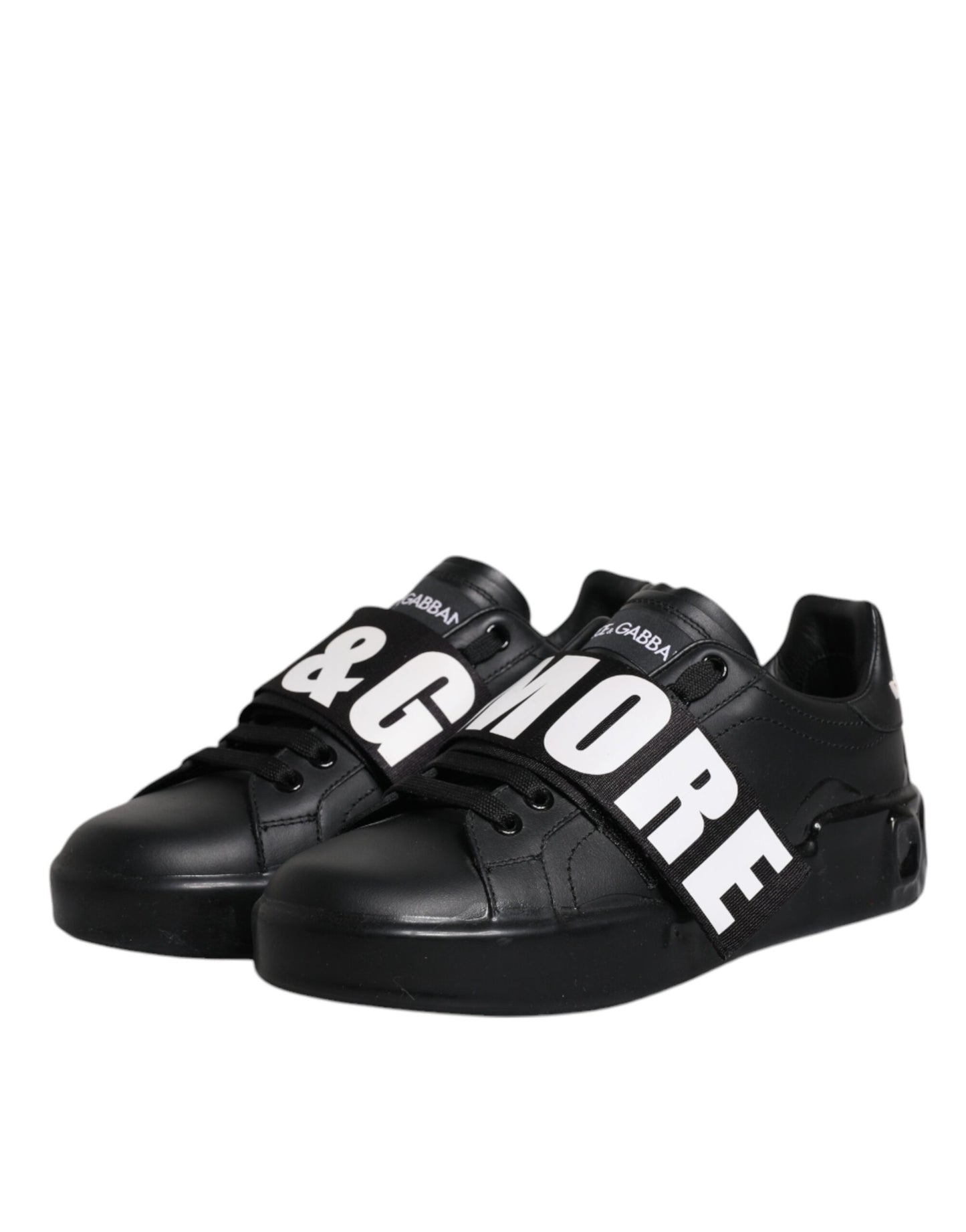 Dolce & Gabbana Black D&G AMORE Low Top Sneakers Shoes Curated Luxury Accessories by Orvyn