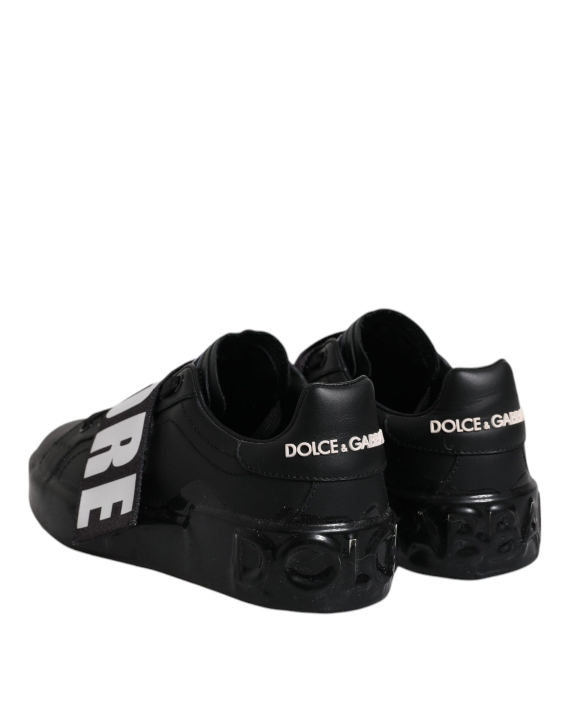 Dolce & Gabbana Black D&G AMORE Low Top Sneakers Shoes Curated Luxury Accessories by Orvyn