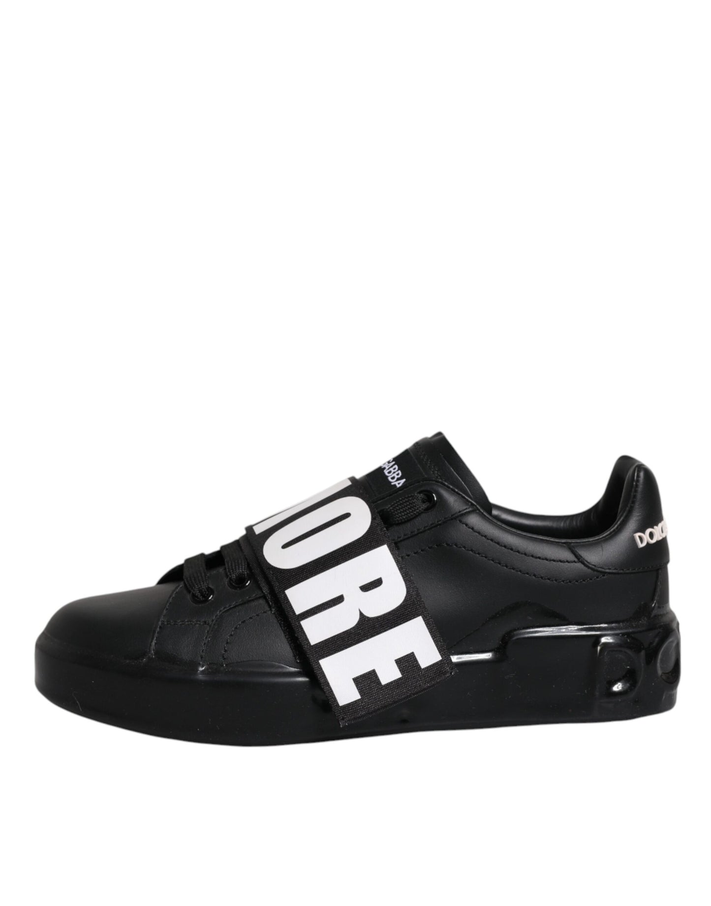 Dolce & Gabbana Black D&G AMORE Low Top Sneakers Shoes Curated Luxury Accessories by Orvyn