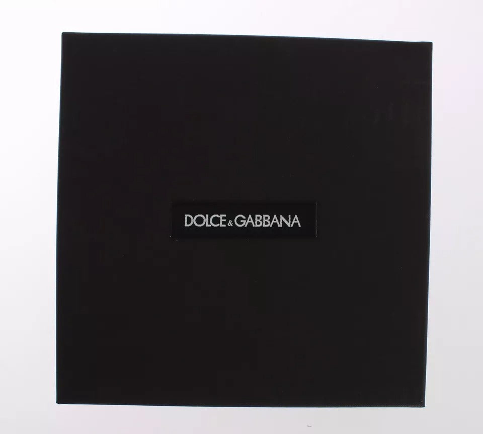 Dolce & Gabbana Red Yellow Raffia Leather Clasp Finder Keyring Keychain rot