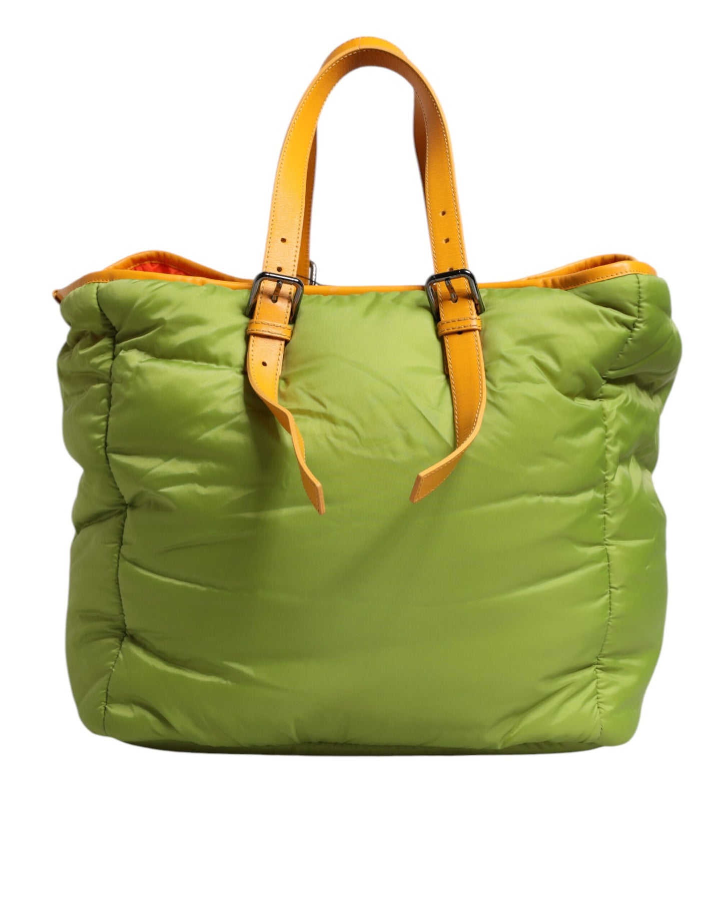 Dolce & Gabbana Green Nylon Padded Logo Plaque Tote Crossbody Bag Curated Luxury Accessories by Orvyn