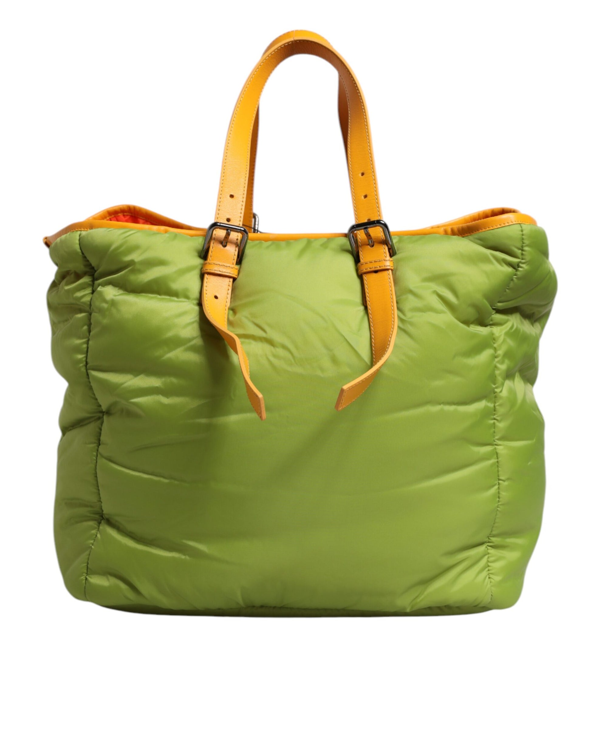 Dolce & Gabbana Green Nylon Padded Logo Plaque Tote Crossbody Bag Curated Luxury Accessories by Orvyn