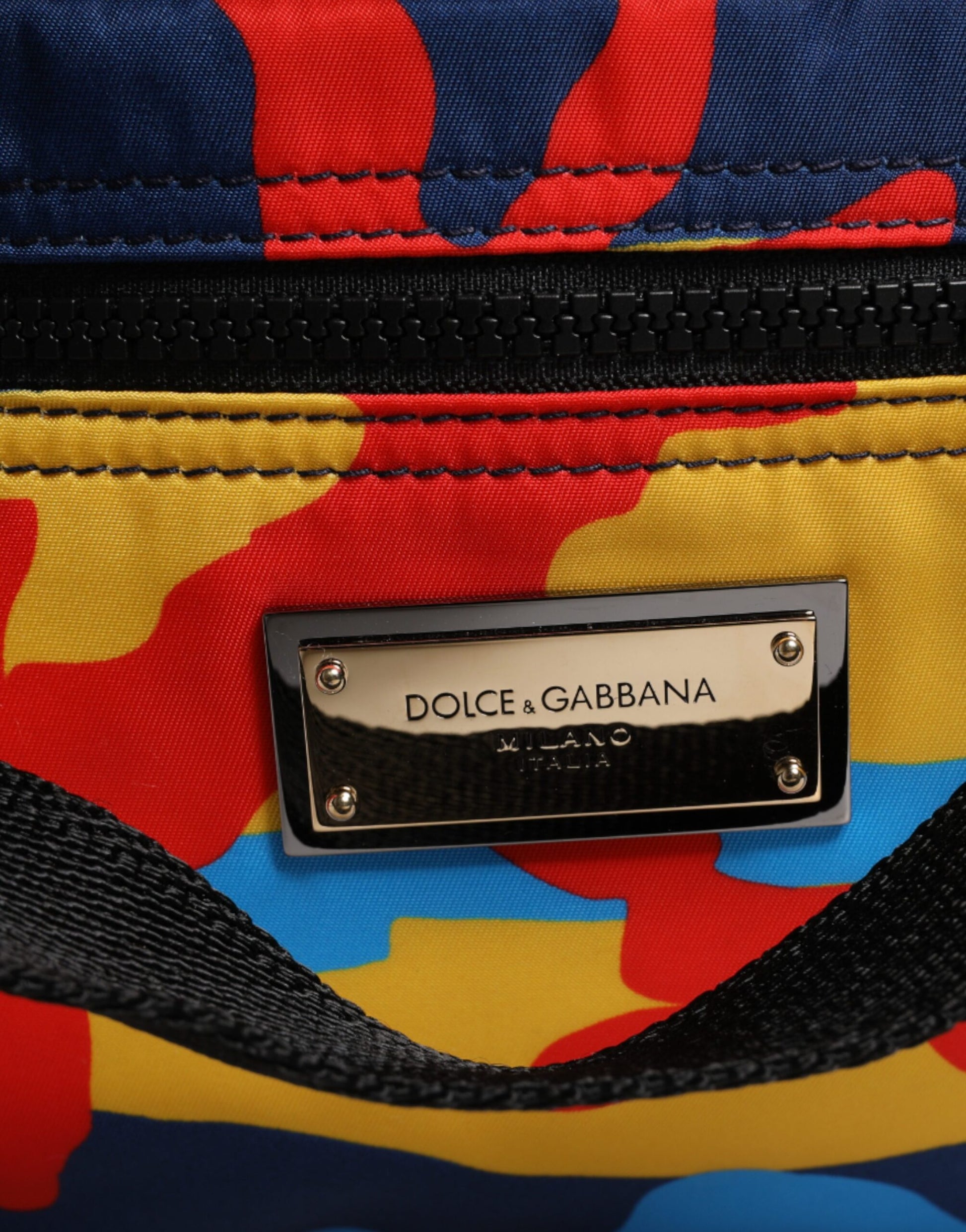 Dolce & Gabbana Multicolor Camouflage Nylon Shopping Tote Bag Curated Luxury Accessories by Orvyn
