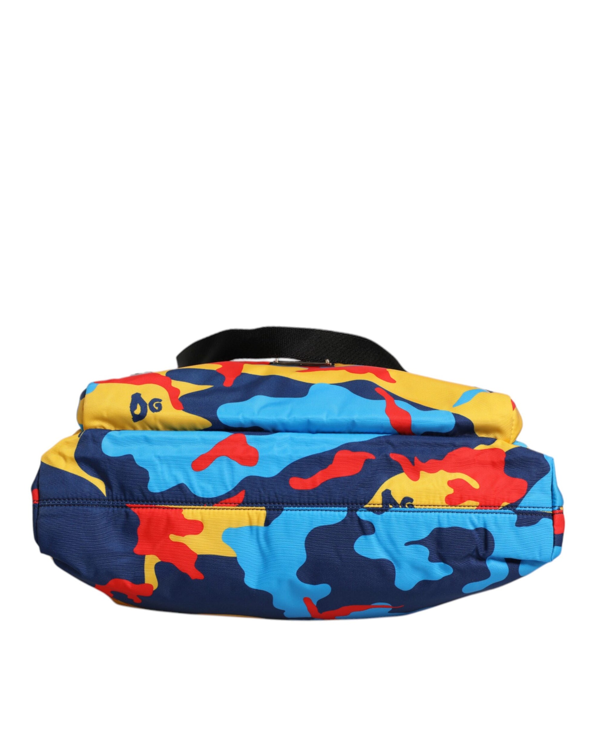 Dolce & Gabbana Multicolor Camouflage Nylon Shopping Tote Bag Curated Luxury Accessories by Orvyn