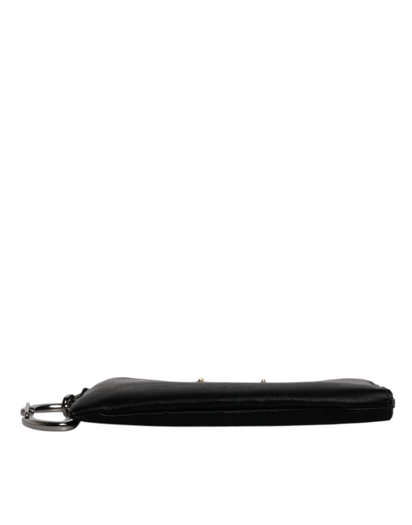 Dolce & Gabbana Black Nylon Logo Plaque Keyring Pouch Clutch Bag Curated Luxury Accessories by Orvyn