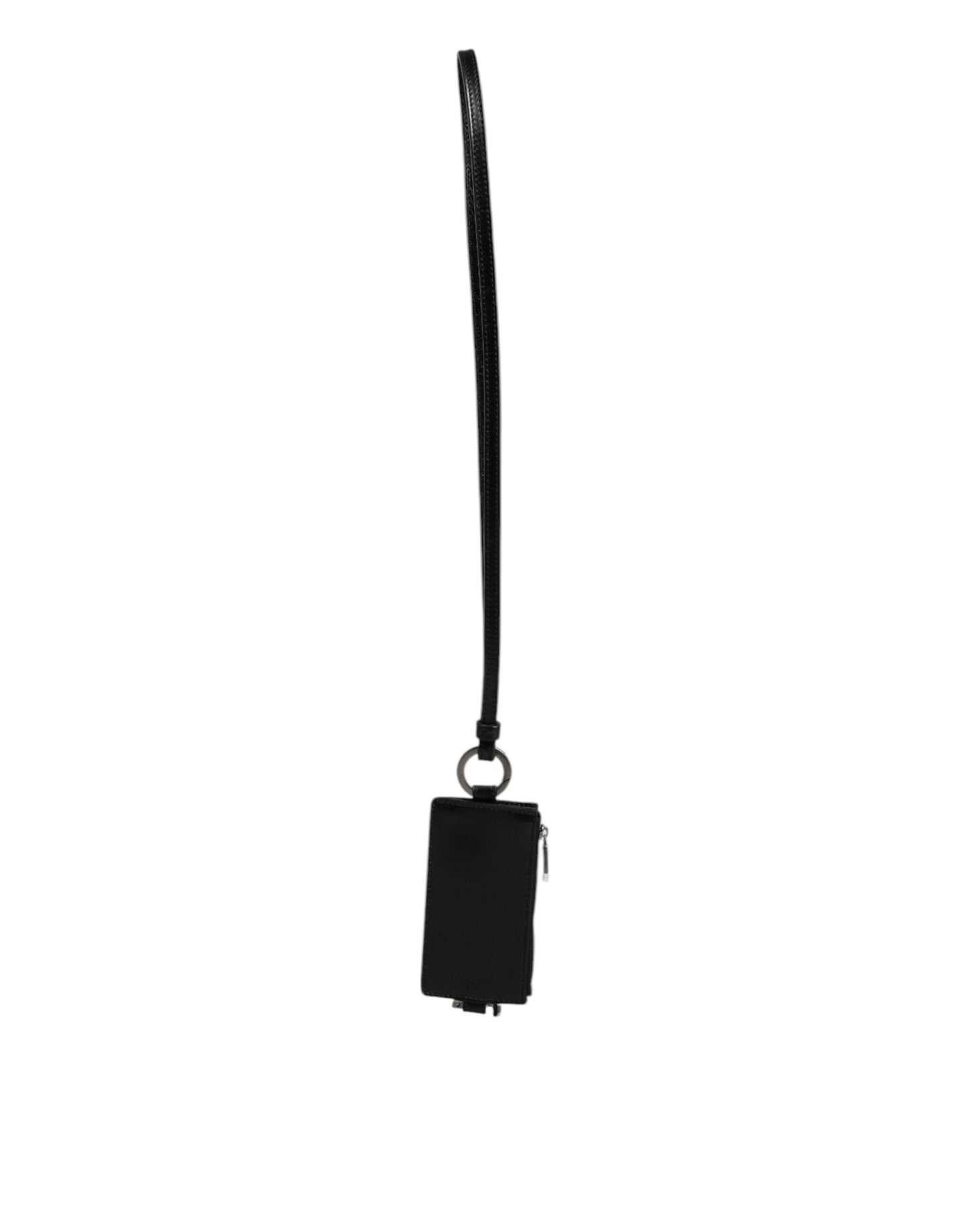 Dolce & Gabbana Black Horse Leather Lanyard Logo Card Holder Wallet Curated Luxury Accessories by Orvyn