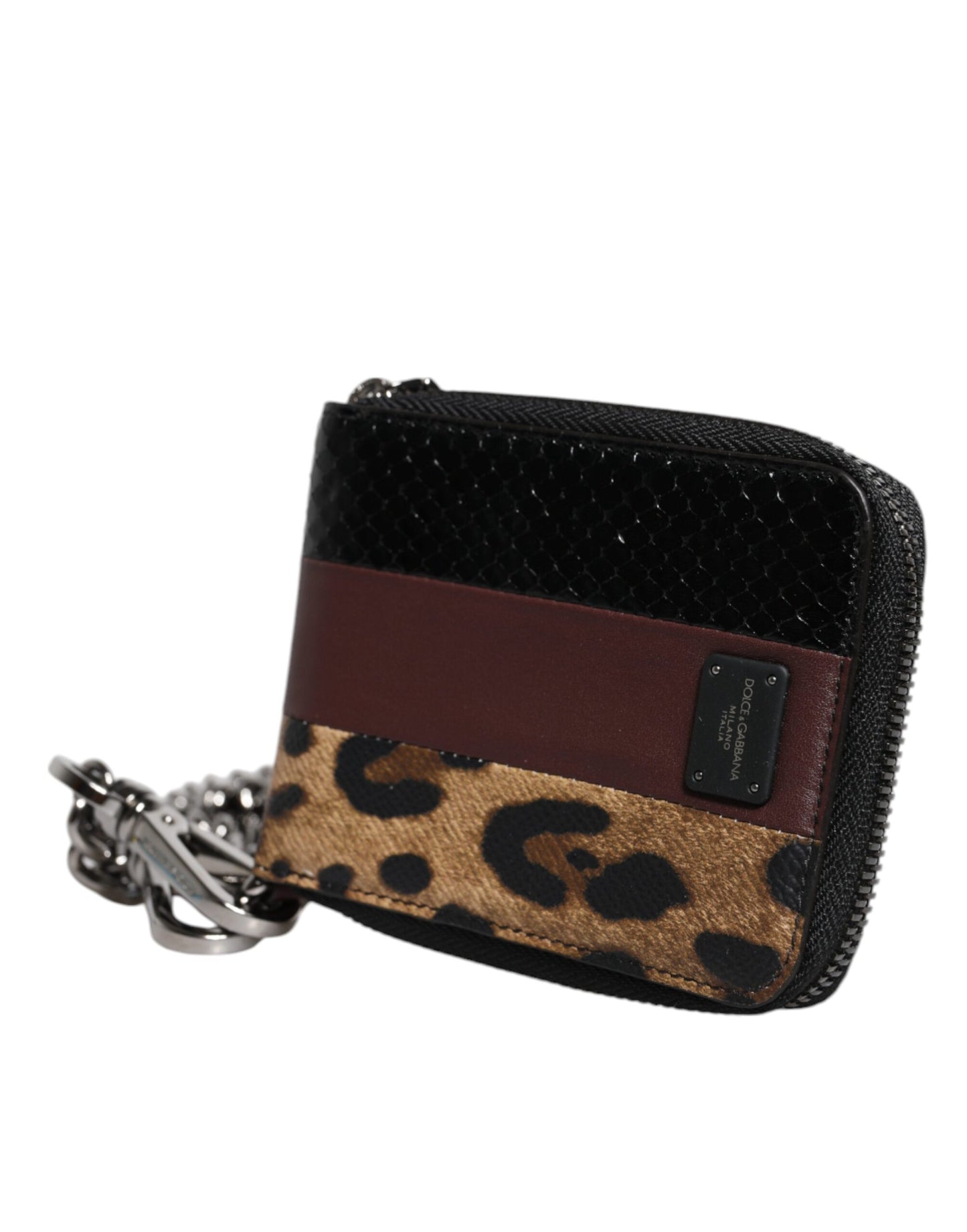 Dolce & Gabbana Multicolor Leopard Leather DG Bifold Card Holder Wallet Curated Luxury Accessories by Orvyn