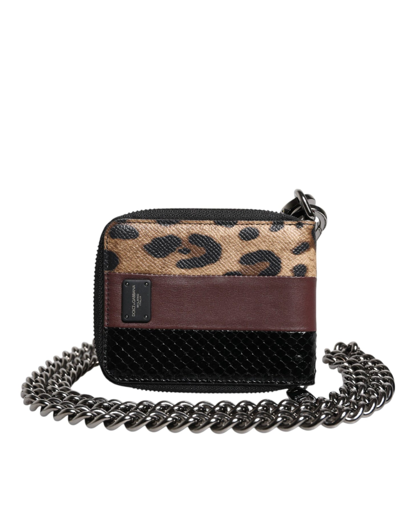 Dolce & Gabbana Multicolor Leopard Leather DG Bifold Card Holder Wallet Curated Luxury Accessories by Orvyn