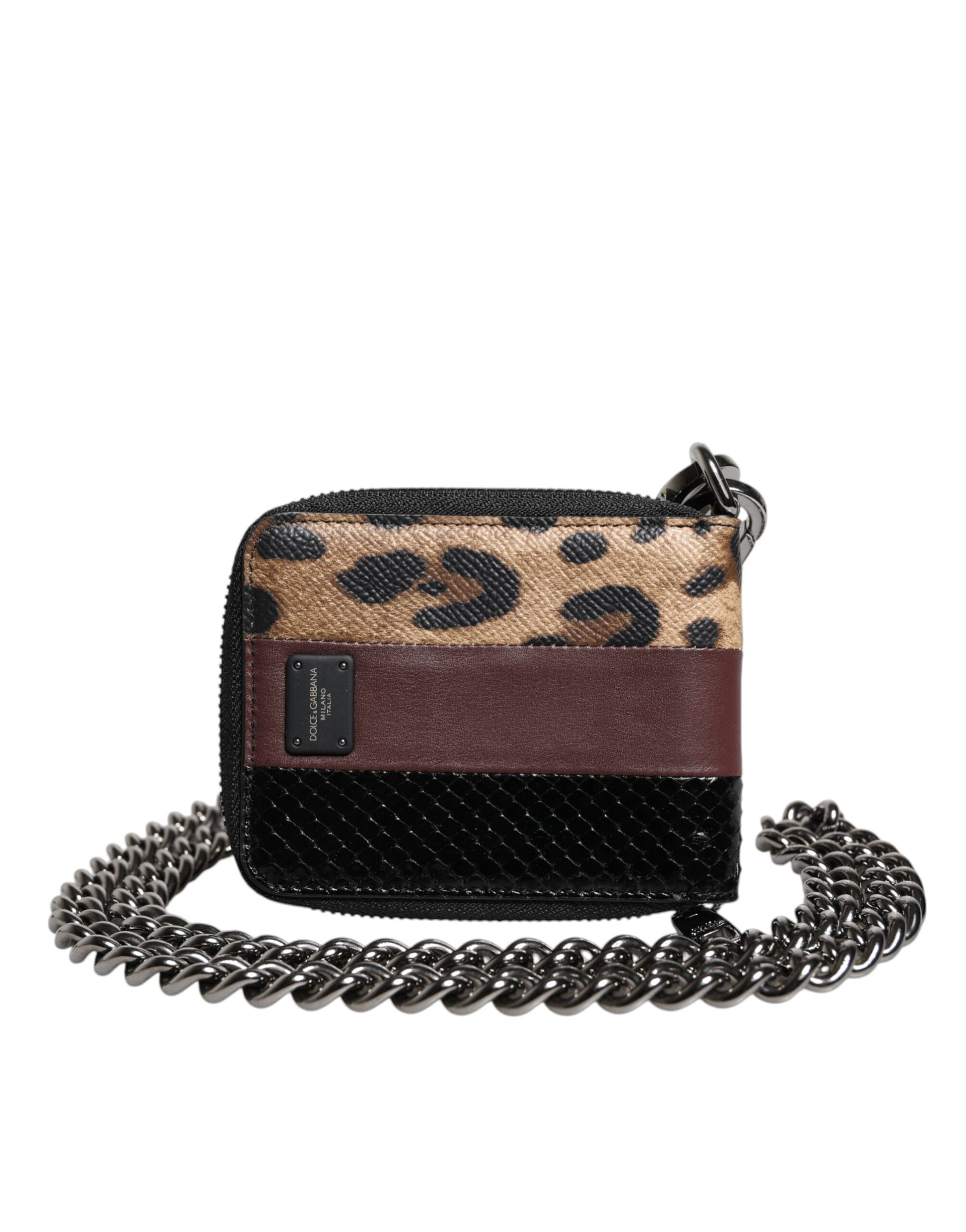 Dolce & Gabbana Multicolor Leopard Leather DG Bifold Card Holder Wallet Curated Luxury Accessories by Orvyn