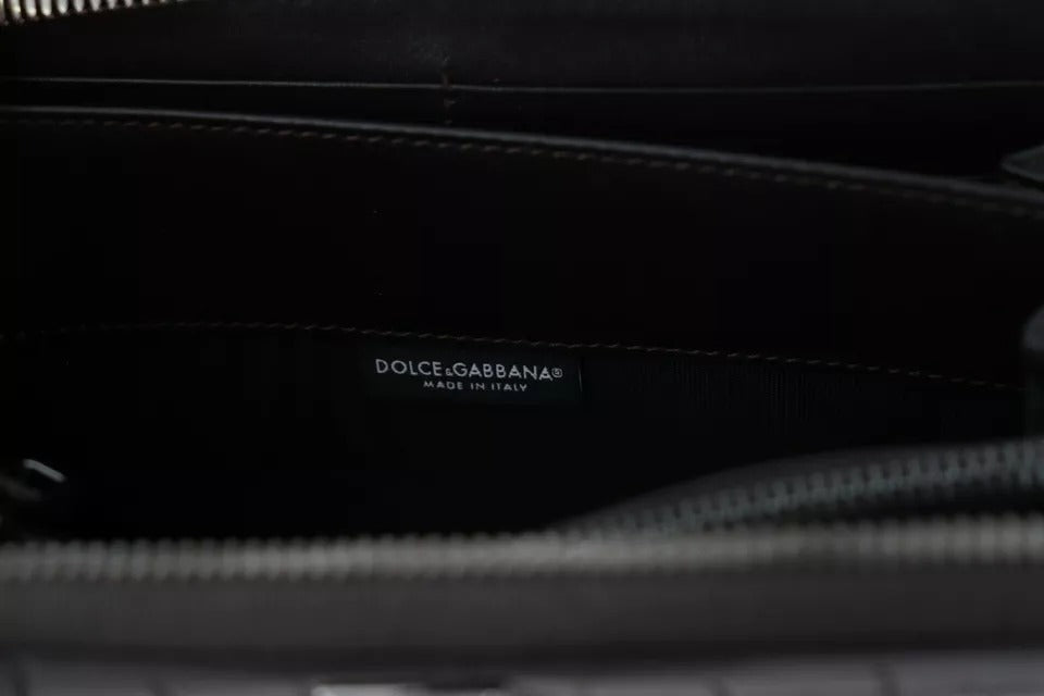 Dolce & Gabbana Brown Exotic Leather Zip Around Continental Clutch Wallet Curated Luxury Accessories by Orvyn