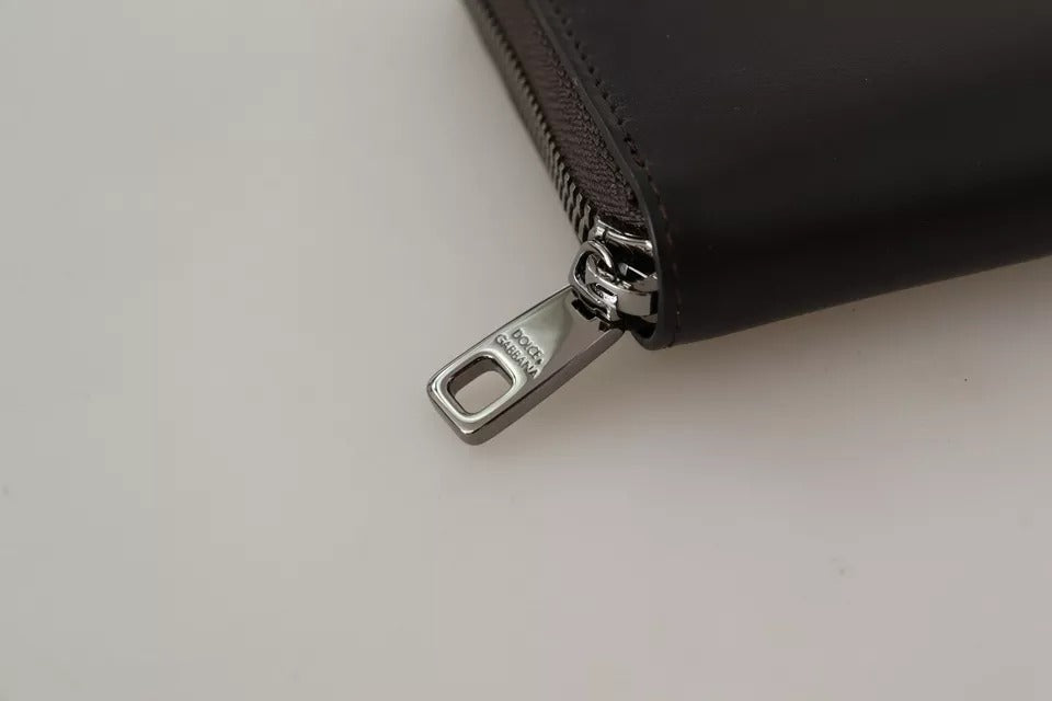 Dolce & Gabbana Brown Exotic Leather Zip Around Continental Clutch Wallet Curated Luxury Accessories by Orvyn