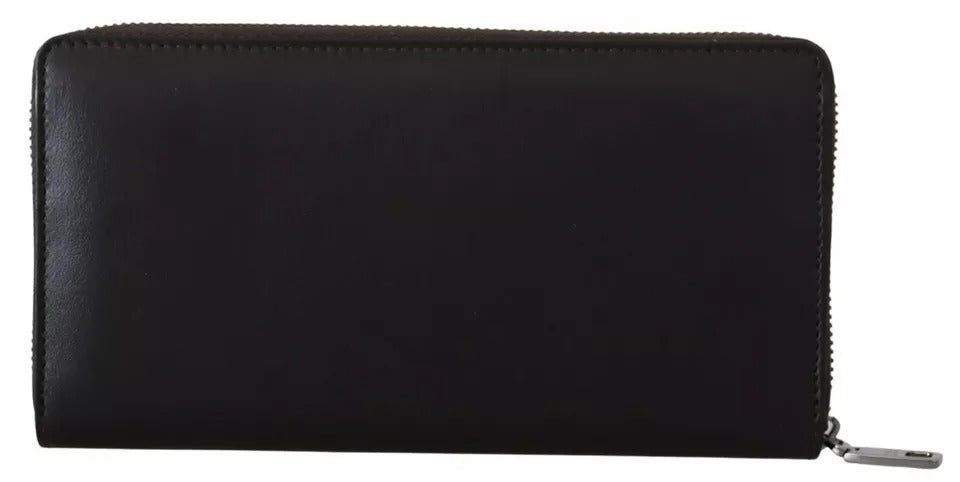 Dolce & Gabbana Brown Exotic Leather Zip Around Continental Clutch Wallet Curated Luxury Accessories by Orvyn