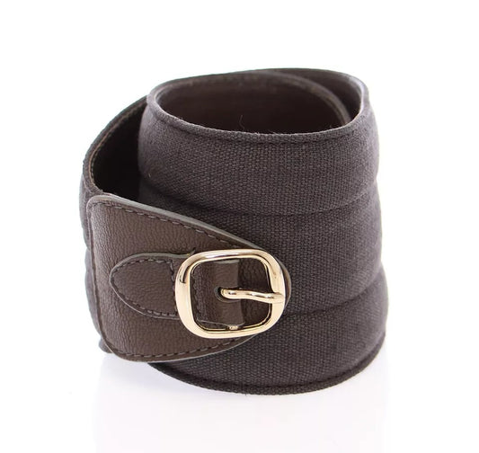 Dolce & Gabbana Brown D&G Leather Linnen Logo Belt Curated Luxury Accessories by Orvyn