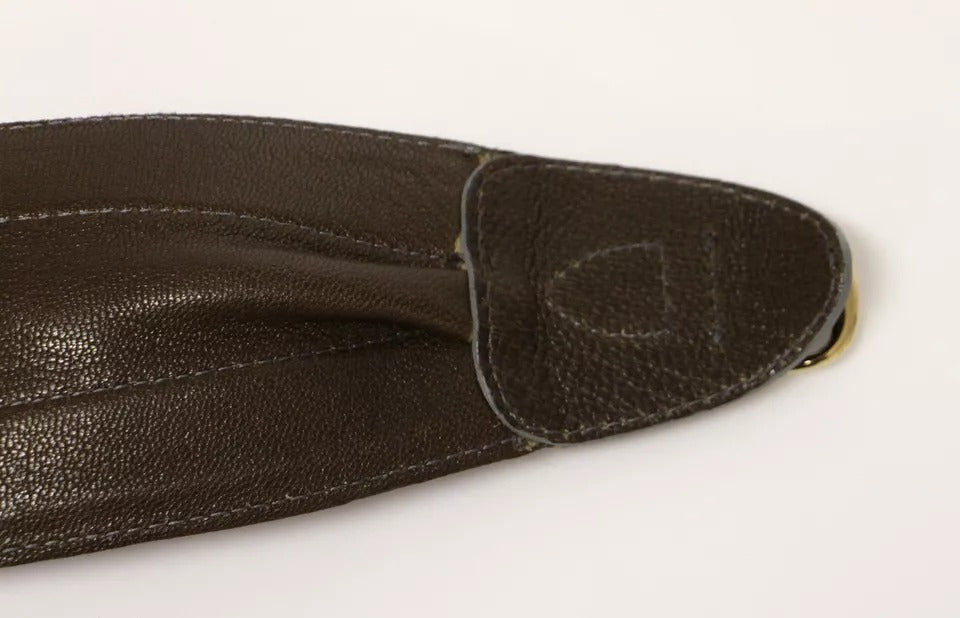 Dolce & Gabbana Brown D&G Leather Linnen Logo Belt Curated Luxury Accessories by Orvyn