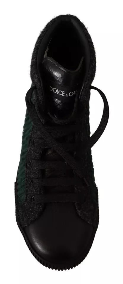 Dolce & Gabbana Green Corduroy High Tops Sneakers Mens Casual Shoes Curated Luxury Accessories by Orvyn