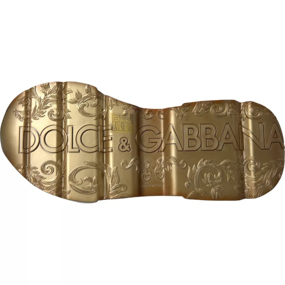 Dolce & Gabbana White Gold DAYMASTER Leather Sneakers Men Shoes Curated Luxury Accessories by Orvyn
