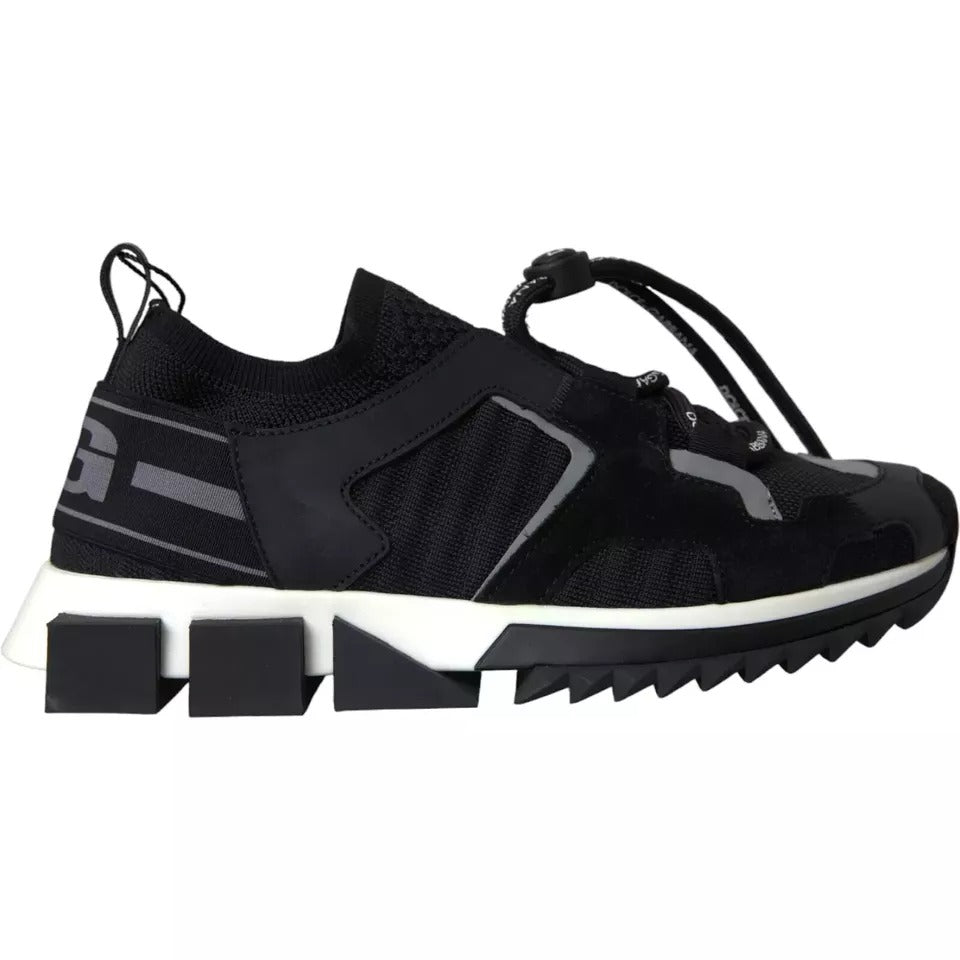 Dolce & Gabbana Black White Logo Sorrento Mens Sneakers Shoes Curated Luxury Accessories by Orvyn