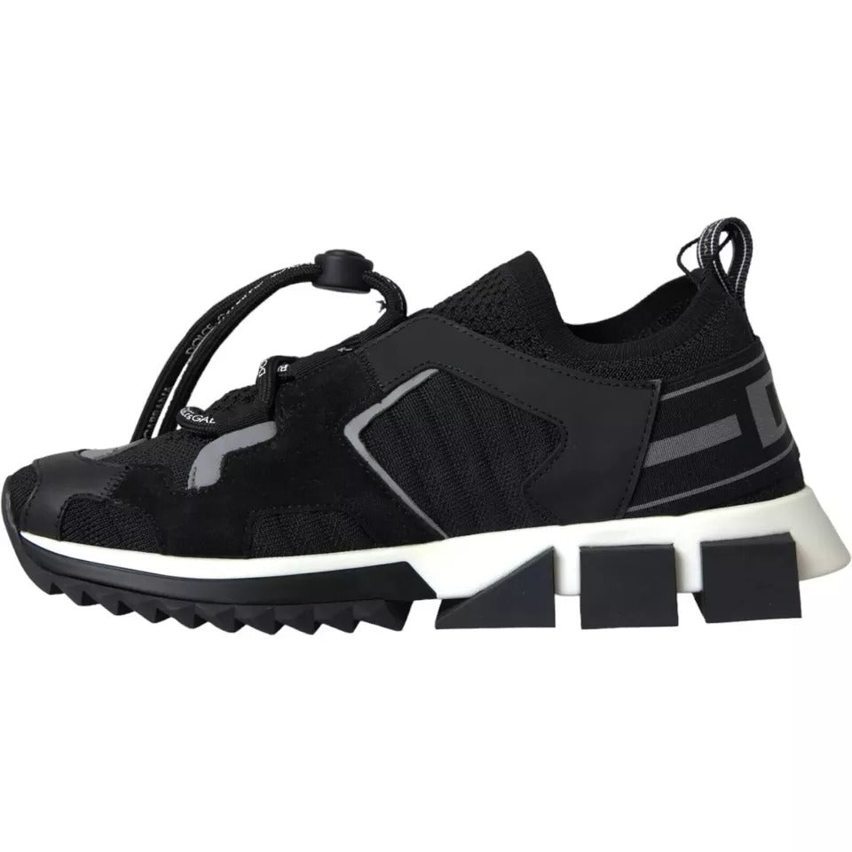 Dolce & Gabbana Black White Logo Sorrento Mens Sneakers Shoes Curated Luxury Accessories by Orvyn