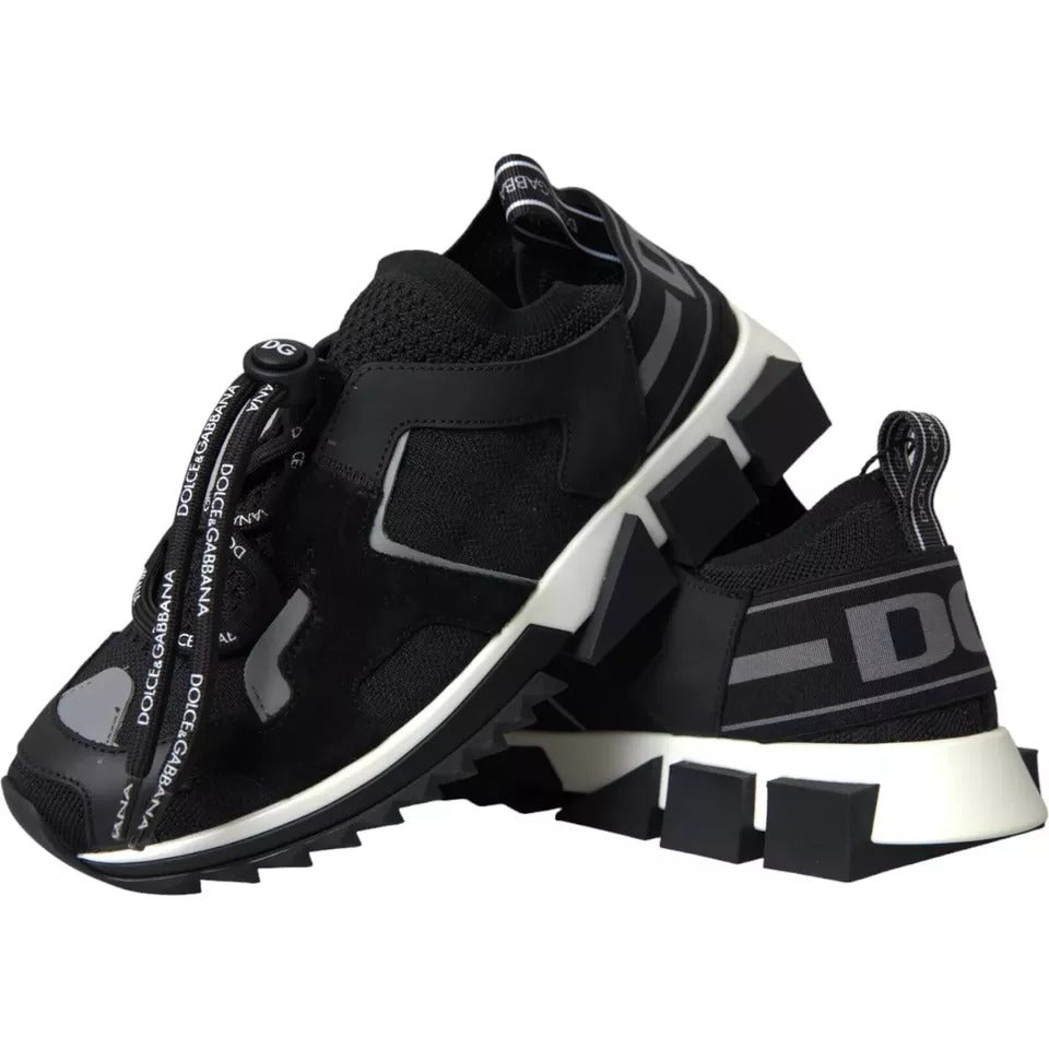 Dolce & Gabbana Black White Logo Sorrento Mens Sneakers Shoes Curated Luxury Accessories by Orvyn