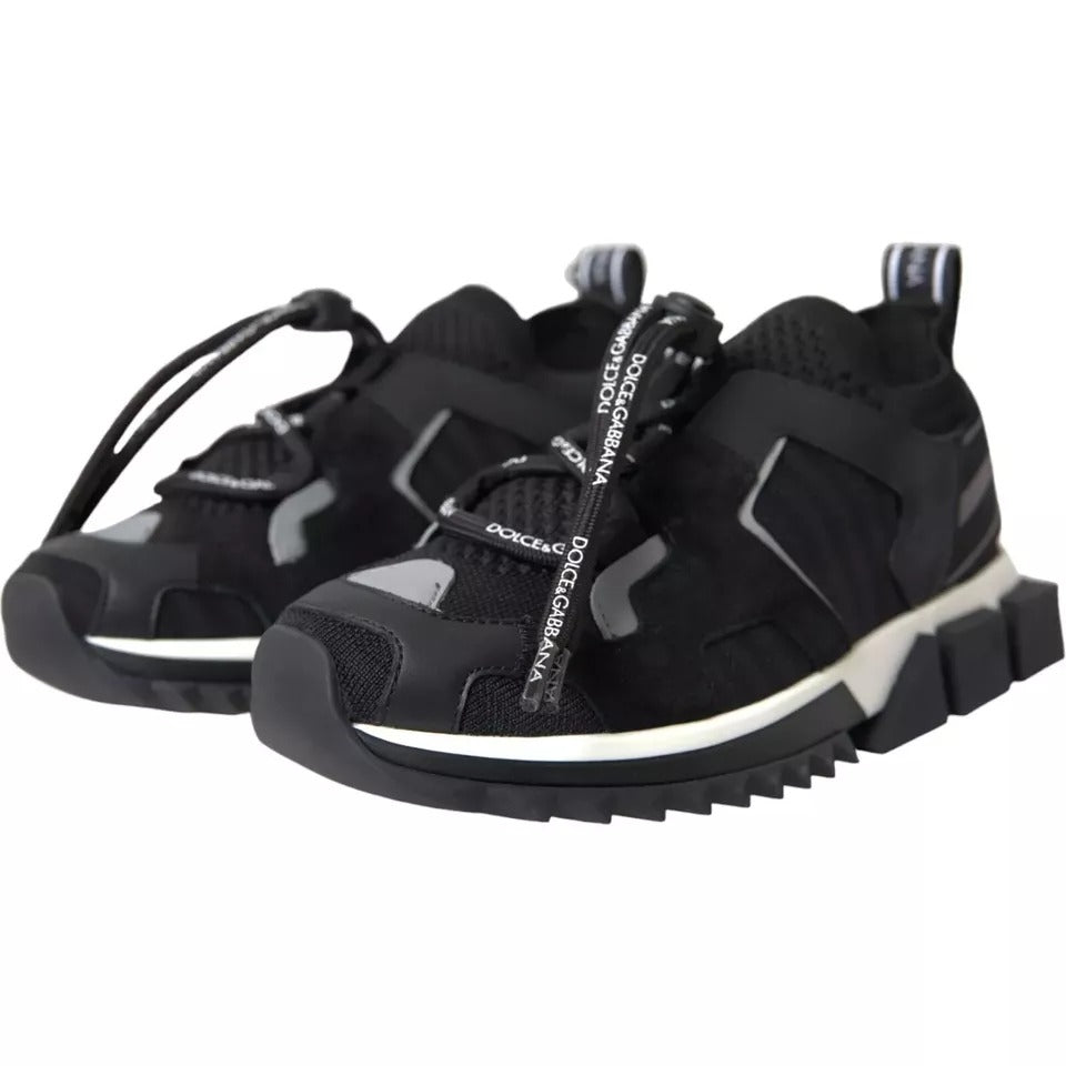 Dolce & Gabbana Black White Logo Sorrento Mens Sneakers Shoes Curated Luxury Accessories by Orvyn