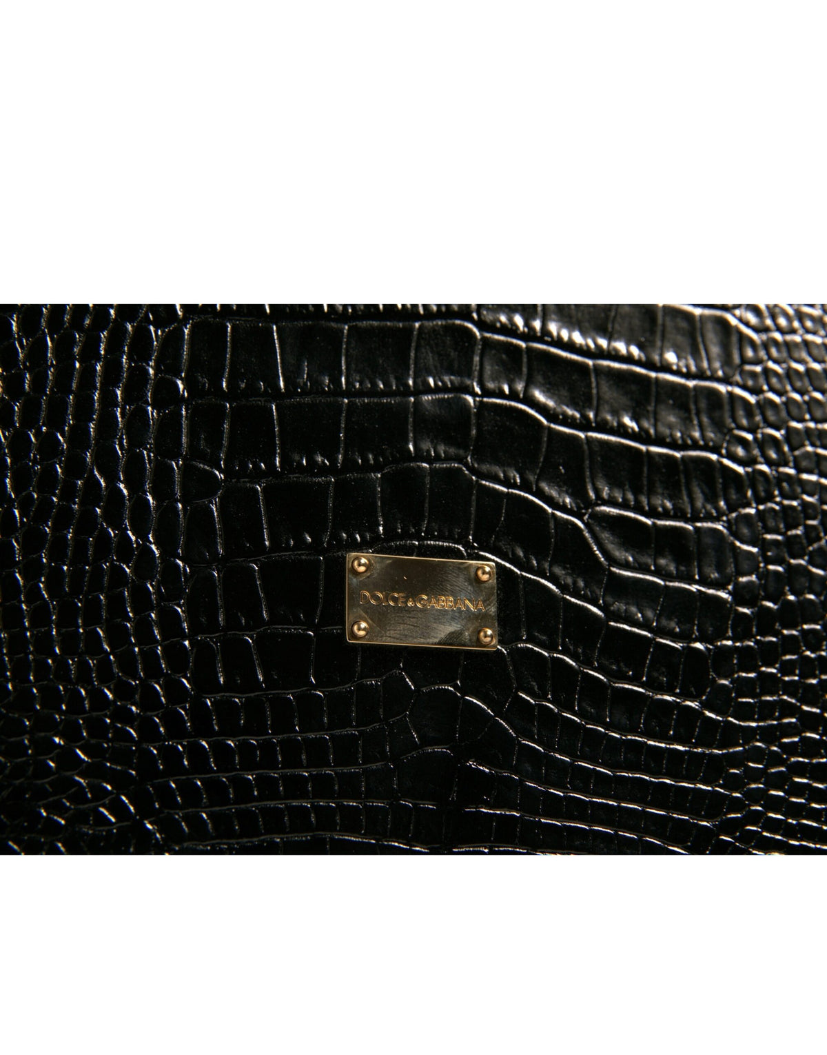 Dolce & Gabbana Elegant Black Leather Logo Plaque Holder Catalogue Case schwarz
