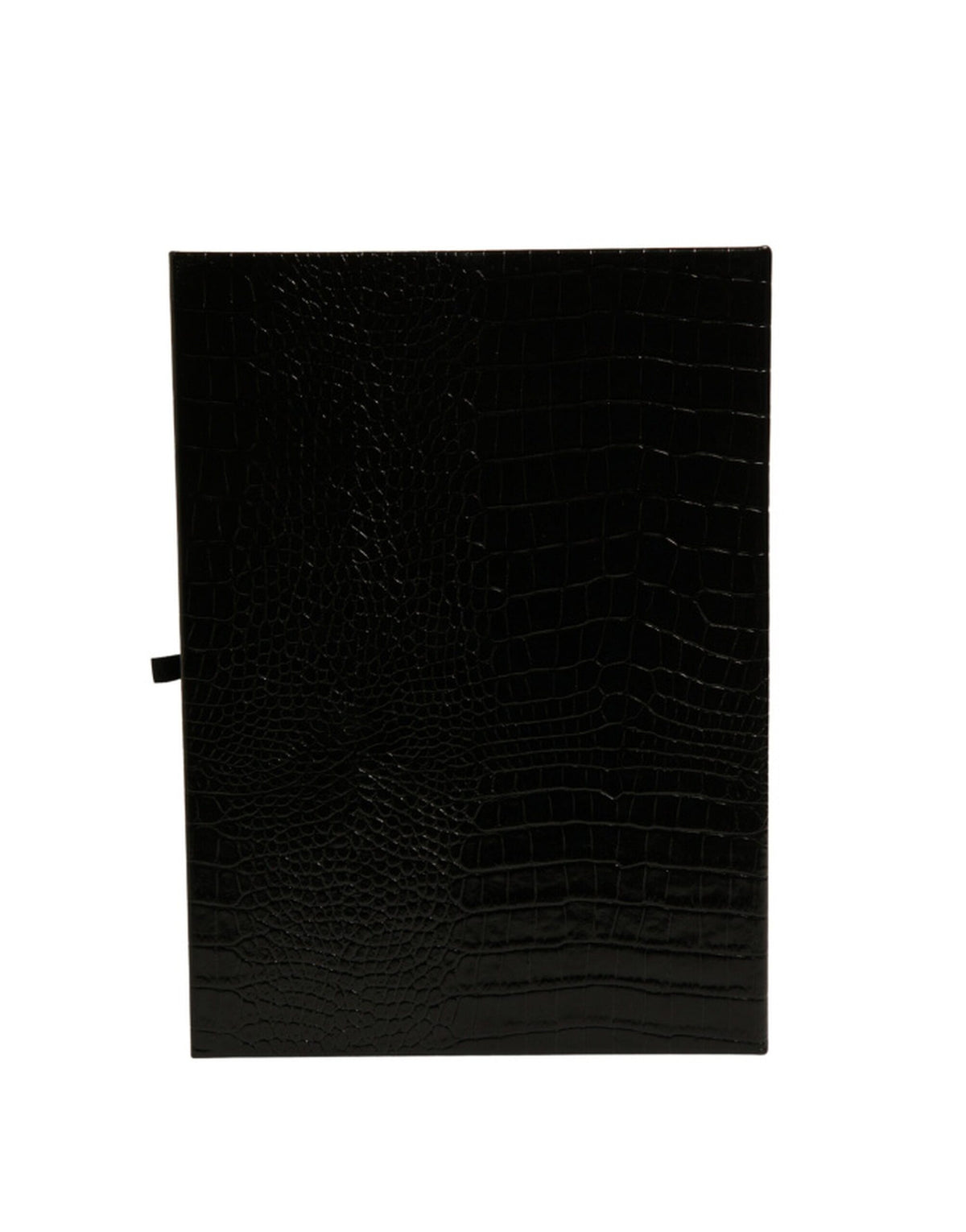 Dolce & Gabbana Elegant Black Leather Logo Plaque Holder Catalogue Case schwarz