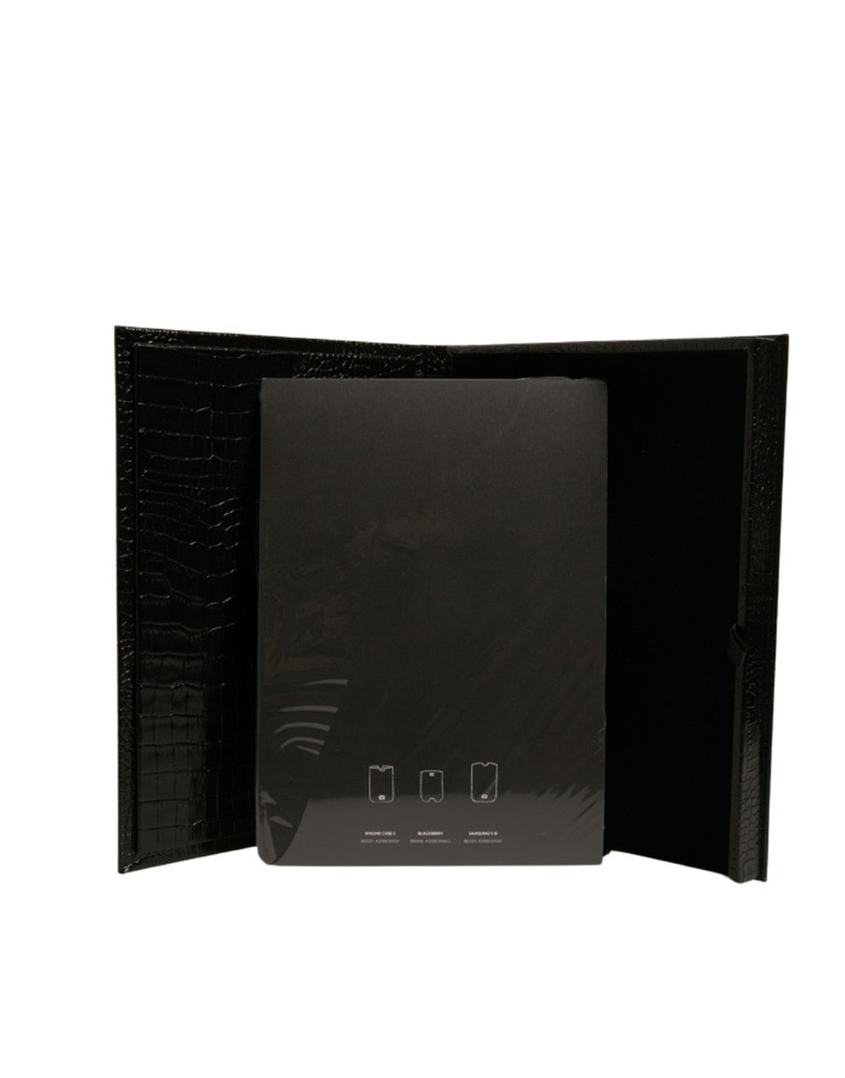 Dolce & Gabbana Elegant Black Leather Logo Plaque Holder Catalogue Case schwarz