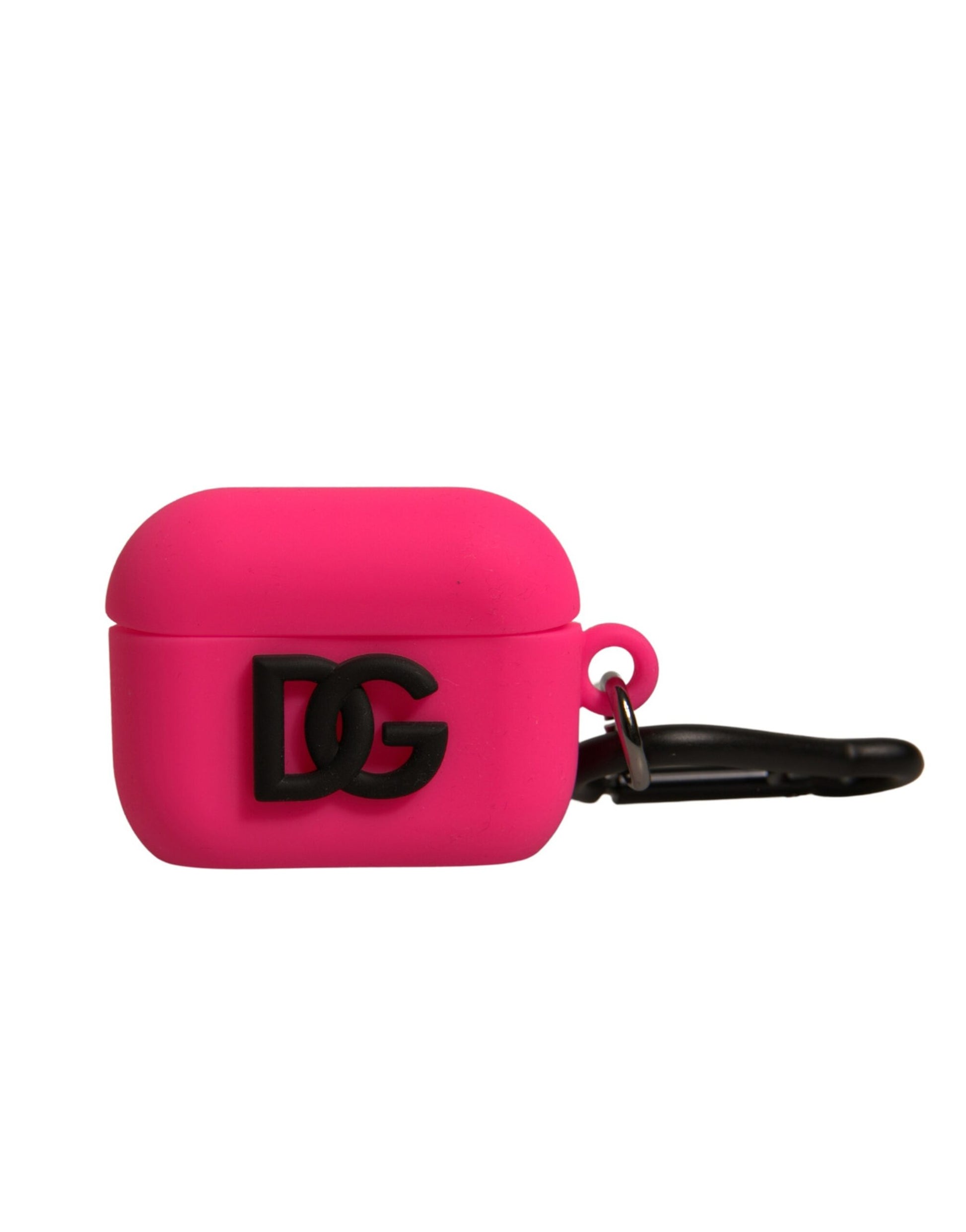 Dolce & Gabbana Pink Silicone Rubber Logo Embossed Airpods Case Curated Luxury Accessories by Orvyn