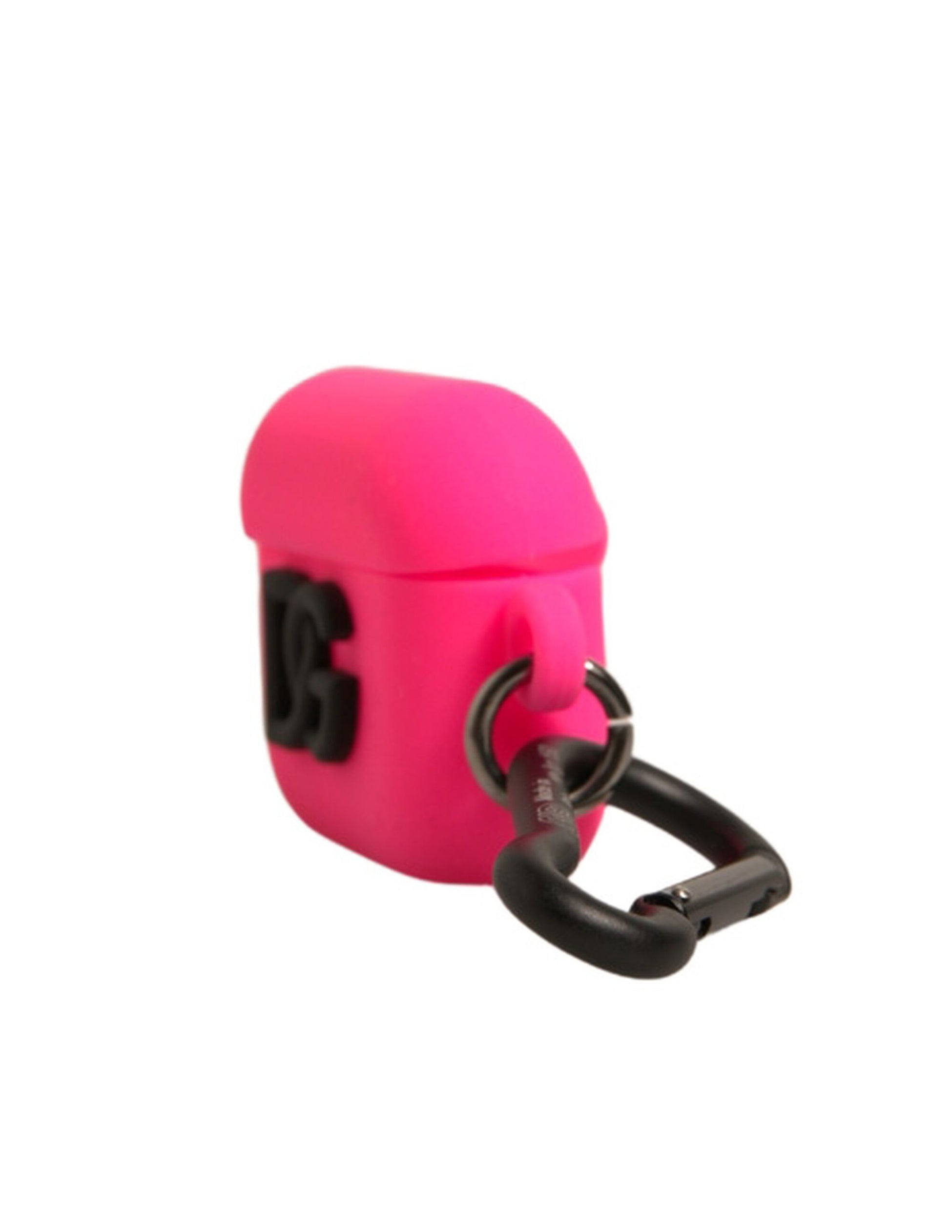Dolce & Gabbana Pink Silicone Rubber Logo Embossed Airpods Case Curated Luxury Accessories by Orvyn