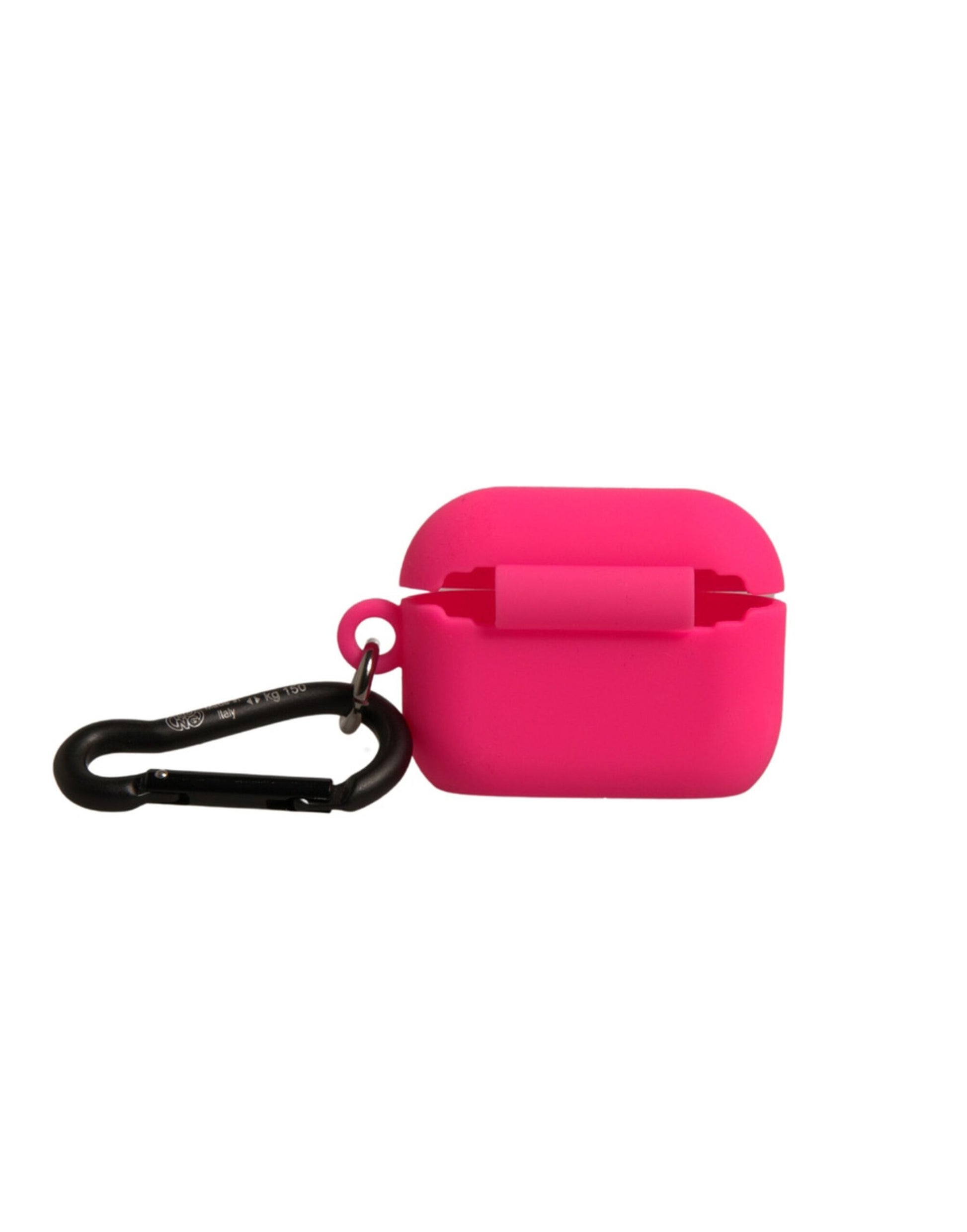 Dolce & Gabbana Pink Silicone Rubber Logo Embossed Airpods Case Curated Luxury Accessories by Orvyn