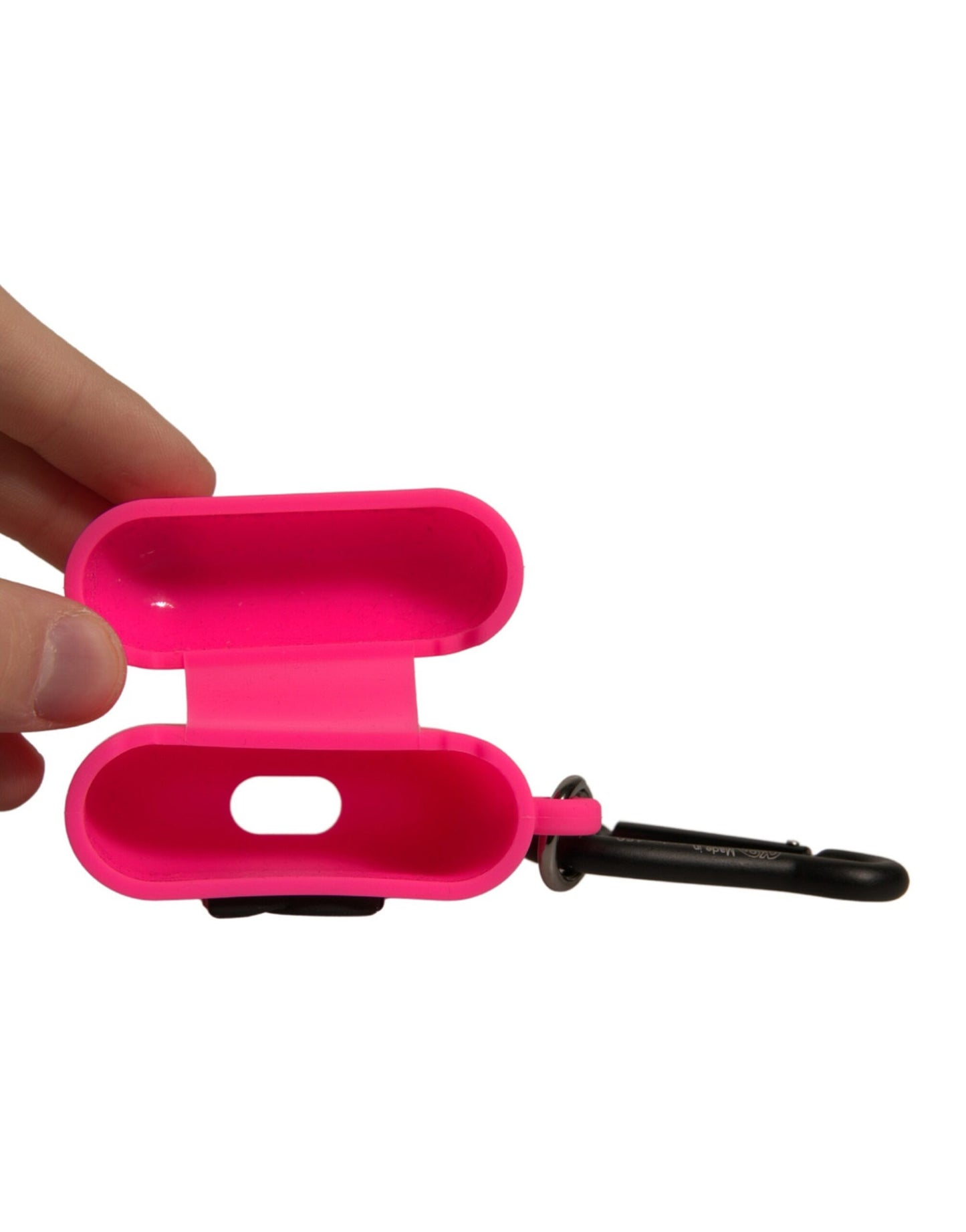 Dolce & Gabbana Pink Silicone Rubber Logo Embossed Airpods Case Curated Luxury Accessories by Orvyn
