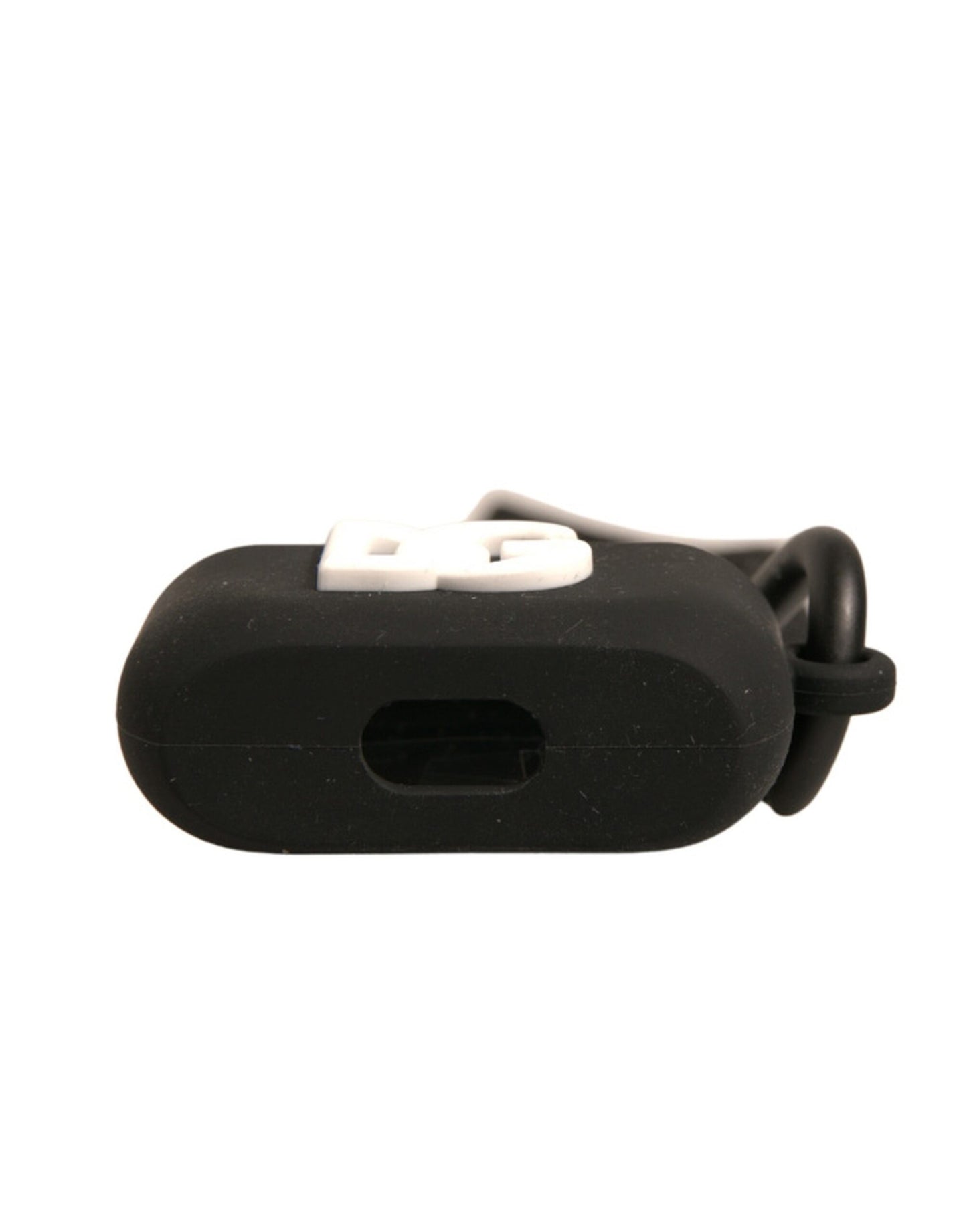 Dolce & Gabbana Black Silicone Rubber Logo Embossed Airpods Case Curated Luxury Accessories by Orvyn