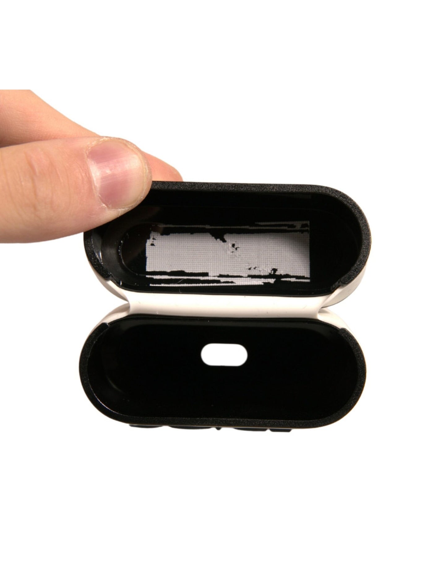 Dolce & Gabbana White PVC Embossed Logo Plaque Holder Airpods Case Curated Luxury Accessories by Orvyn
