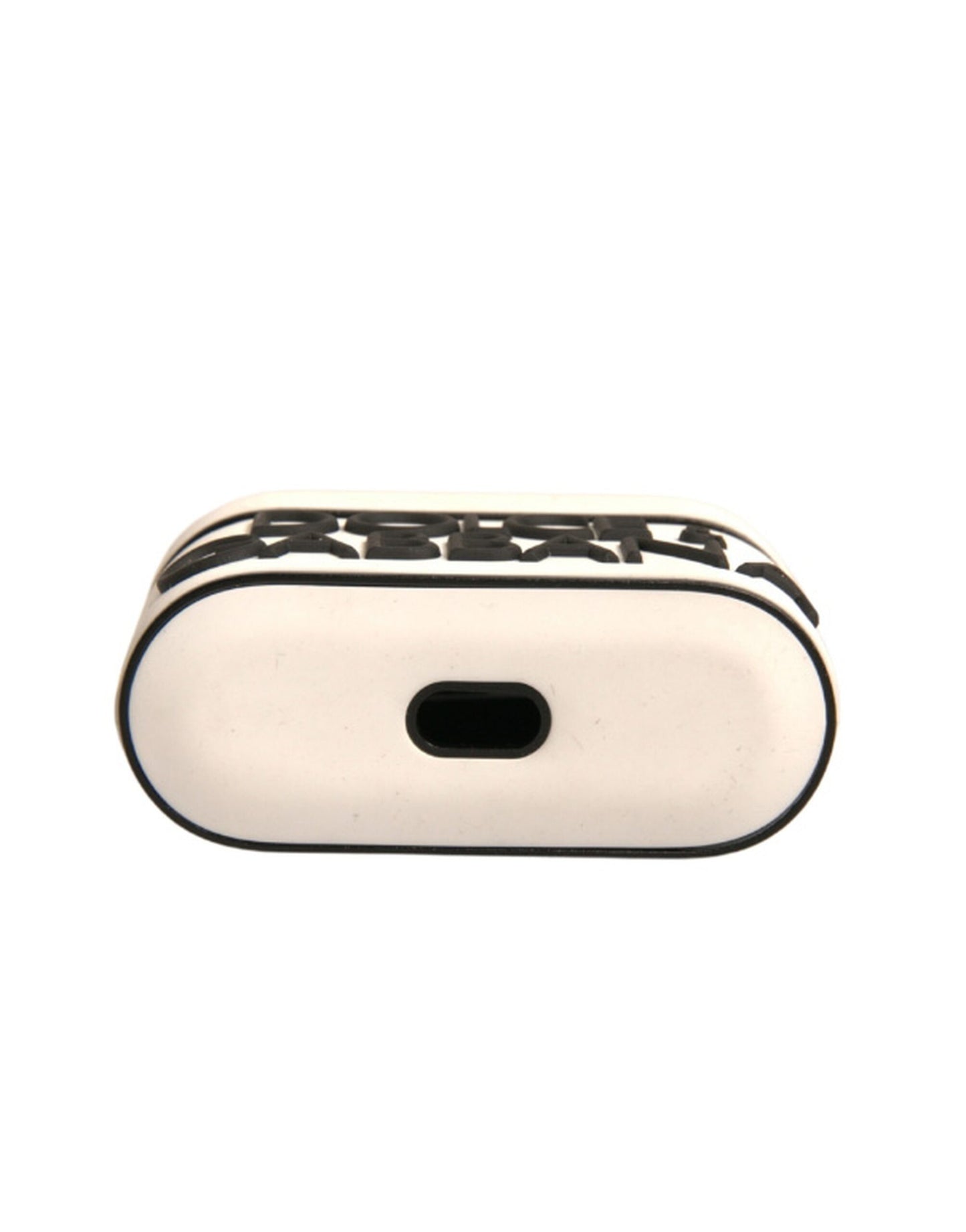 Dolce & Gabbana White PVC Embossed Logo Plaque Holder Airpods Case Curated Luxury Accessories by Orvyn