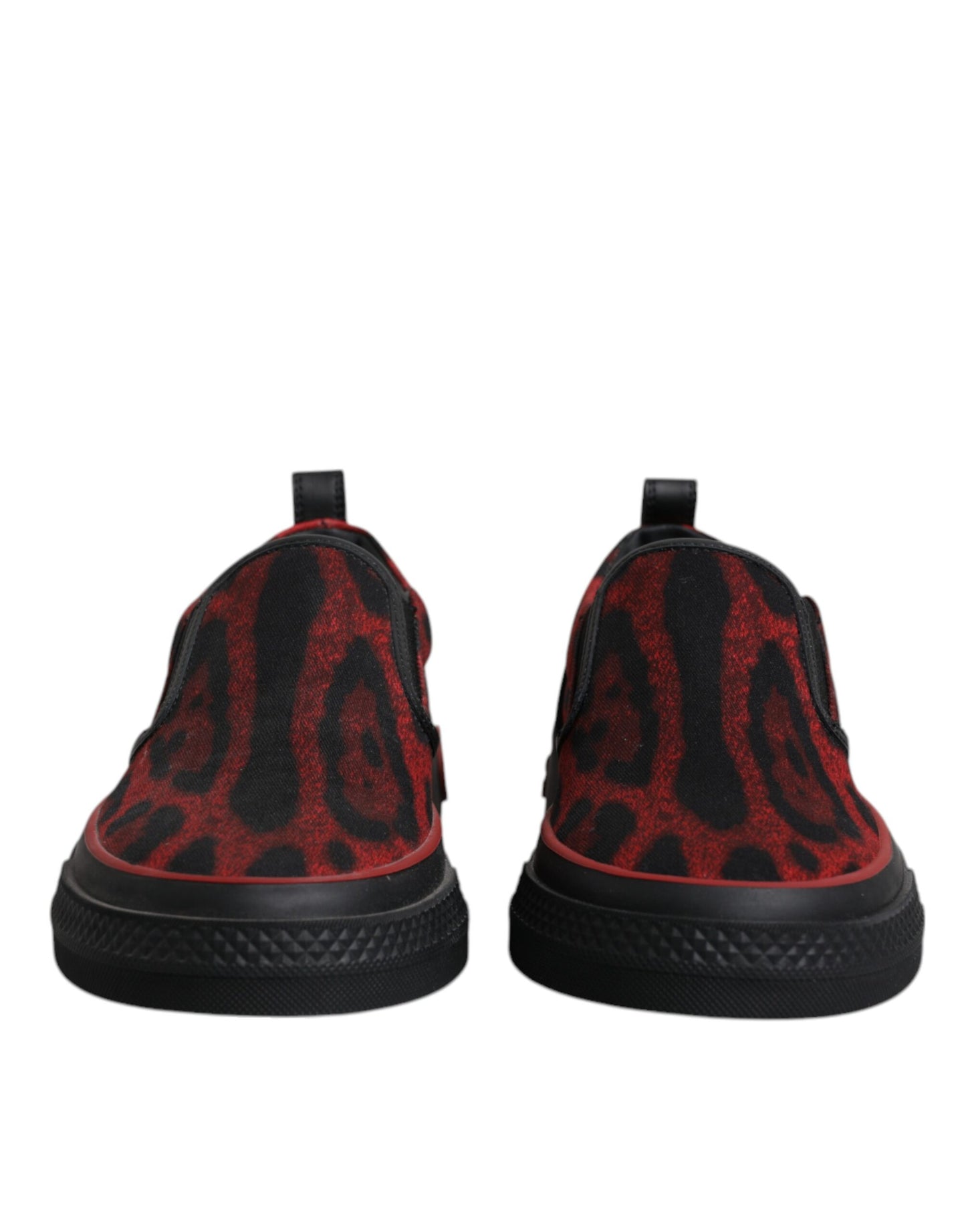 Dolce & Gabbana Red Black Leopard Cotton Men Low Top Sneakers Shoes Curated Luxury Accessories by Orvyn