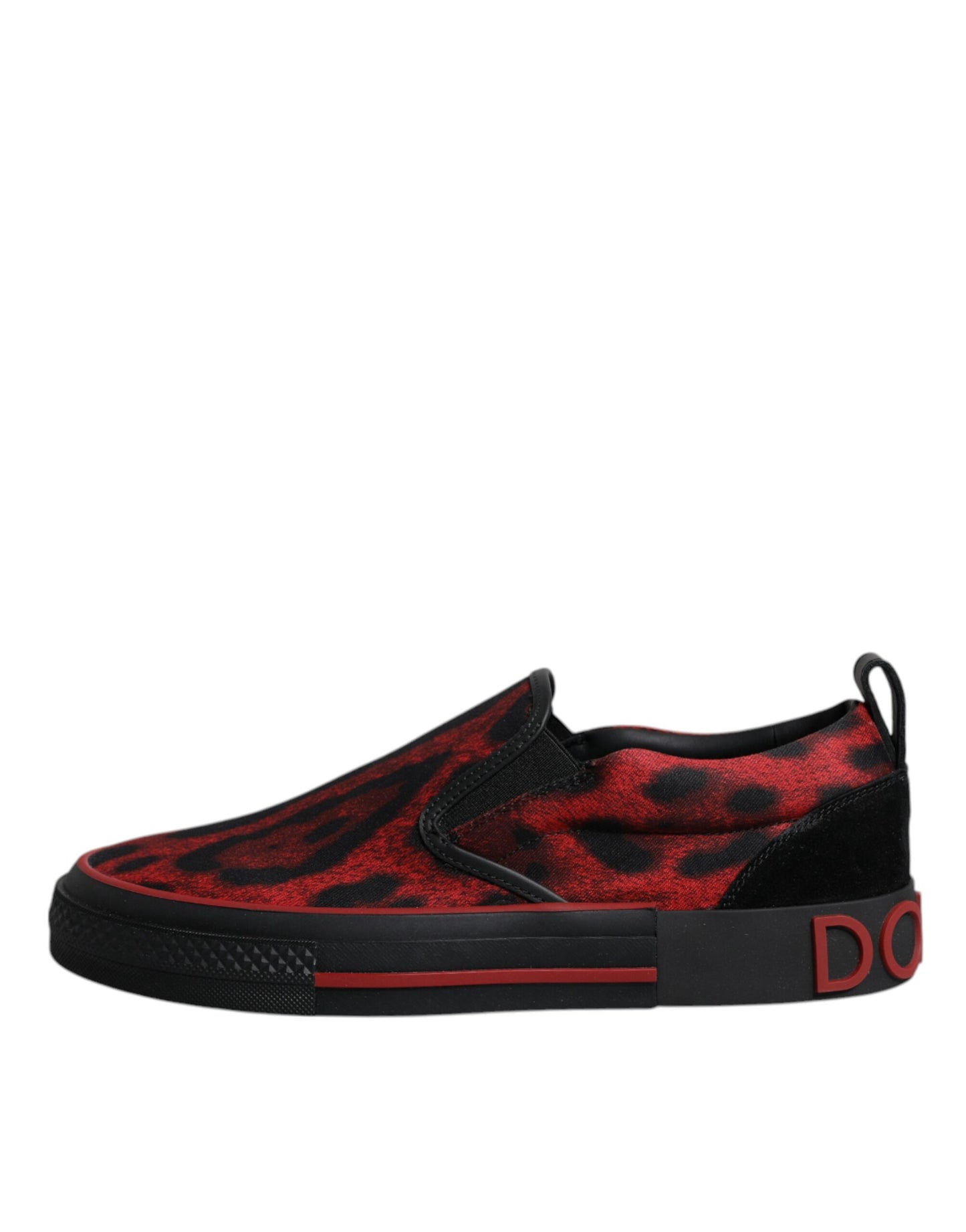 Dolce & Gabbana Red Black Leopard Cotton Men Low Top Sneakers Shoes Curated Luxury Accessories by Orvyn